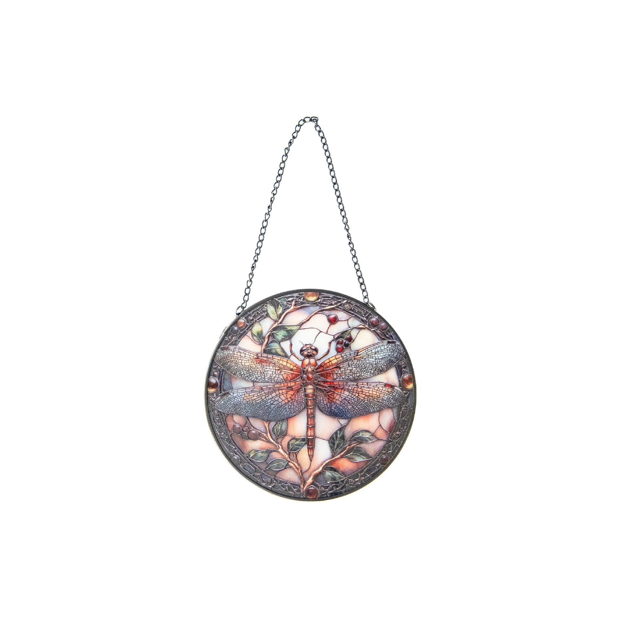 6-Inch Stained Glass Dragonfly Suncatcher
