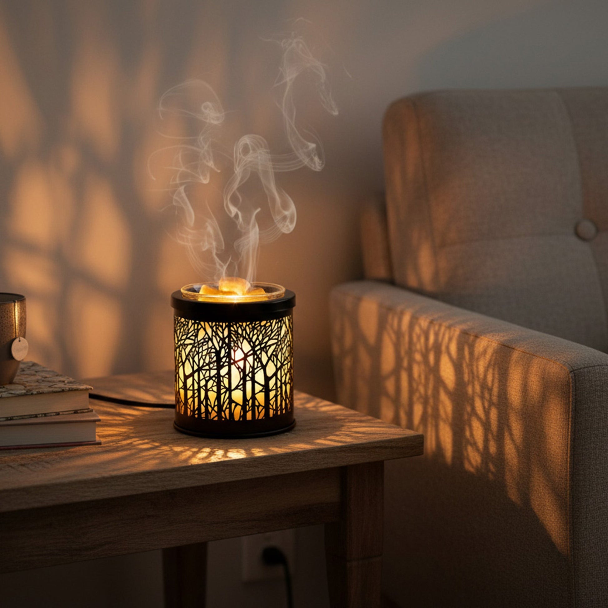Corded Metal Plug-In Wax Warmer with Tree Branches Design