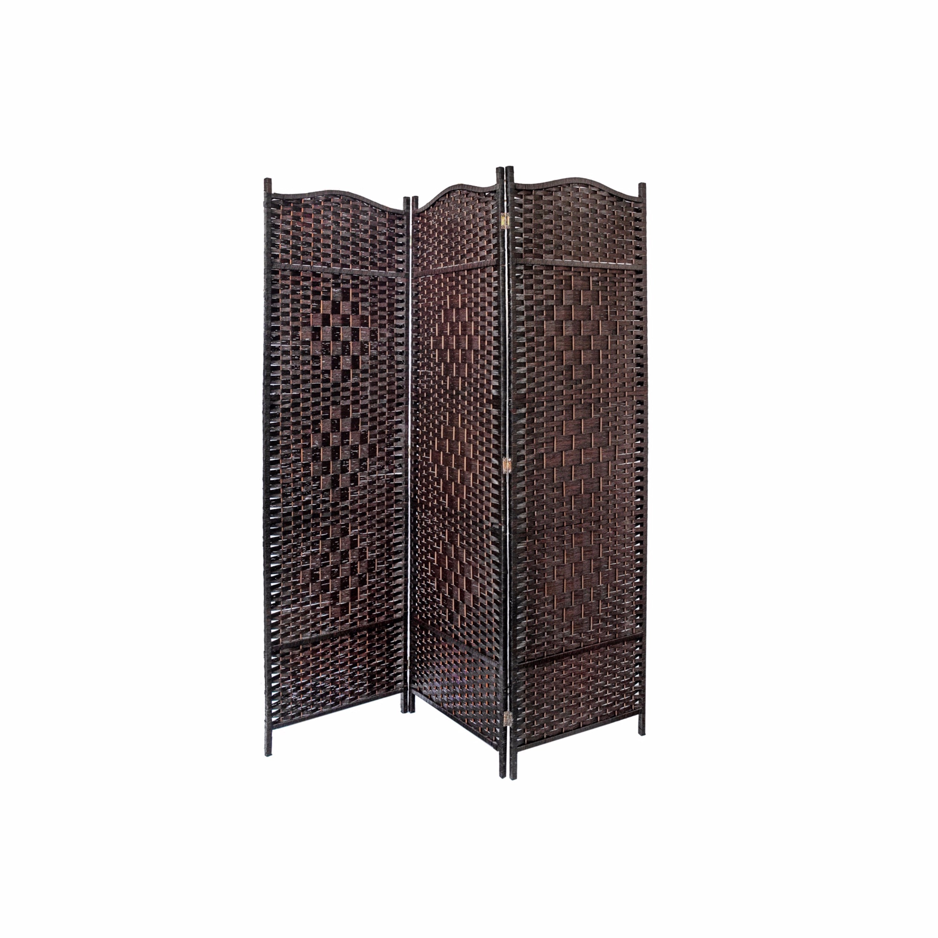 Wyatt Victorian Bamboo Room Divider, Folding Privacy Screen