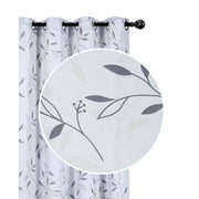 Decorative Polyester Panel W 8 Grom (Leafy Silver) (96") - Set of 2