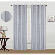 Jacquard Panel W 8 Grom (Chevron) (Gray) (96") - Set of 2