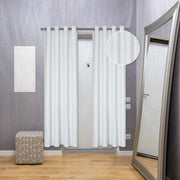 Jacquard Window Panel Curtain 96 Inch Tilde Gray With 8 Grommets Set Of 2, Decorative Drapes