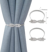 Set of 2 Silver Fern Curtain Tiebacks Decorative Drapery Holdbacks for Curtains