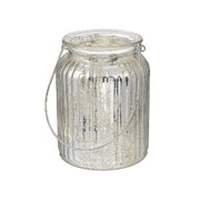 Ribbed Mercury Glass Tealight Holder (L)