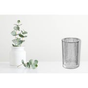 Glass Candle Holder Silver Leaf, Decorative Candle Holder, Home Accent