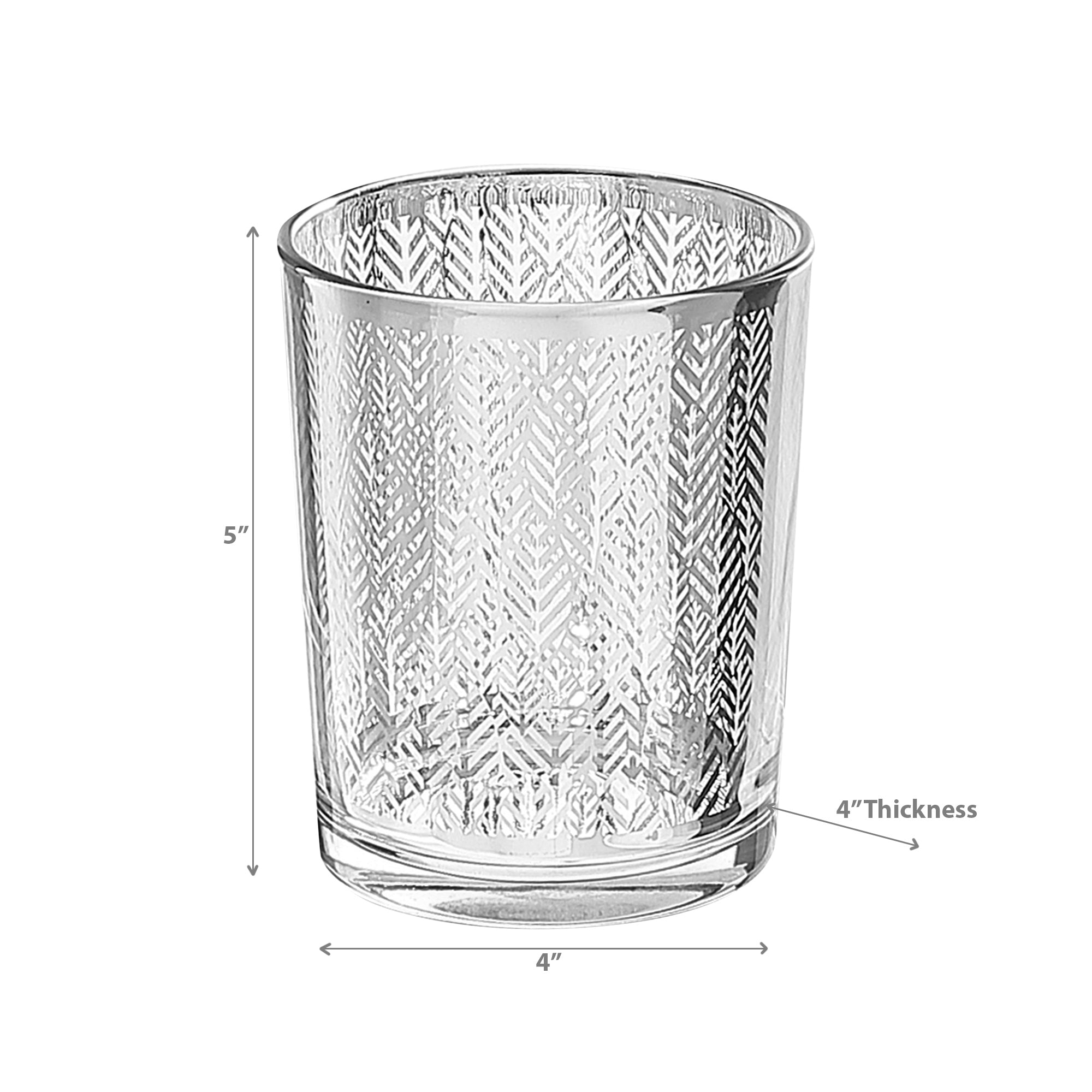 Glass Votive Holder Silver Leaf