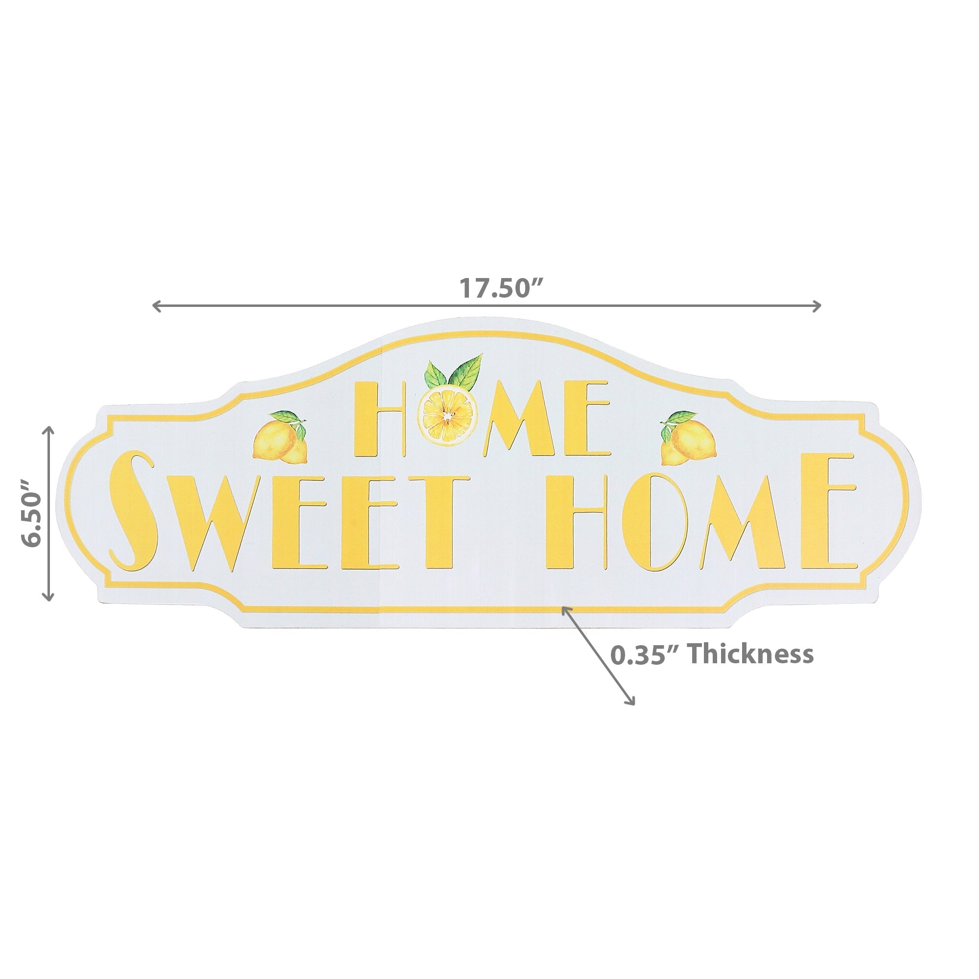 MDF Lemon Home Sweet Home Wall Plaque, Kitchen Wall Decor, Farmhouse Accent