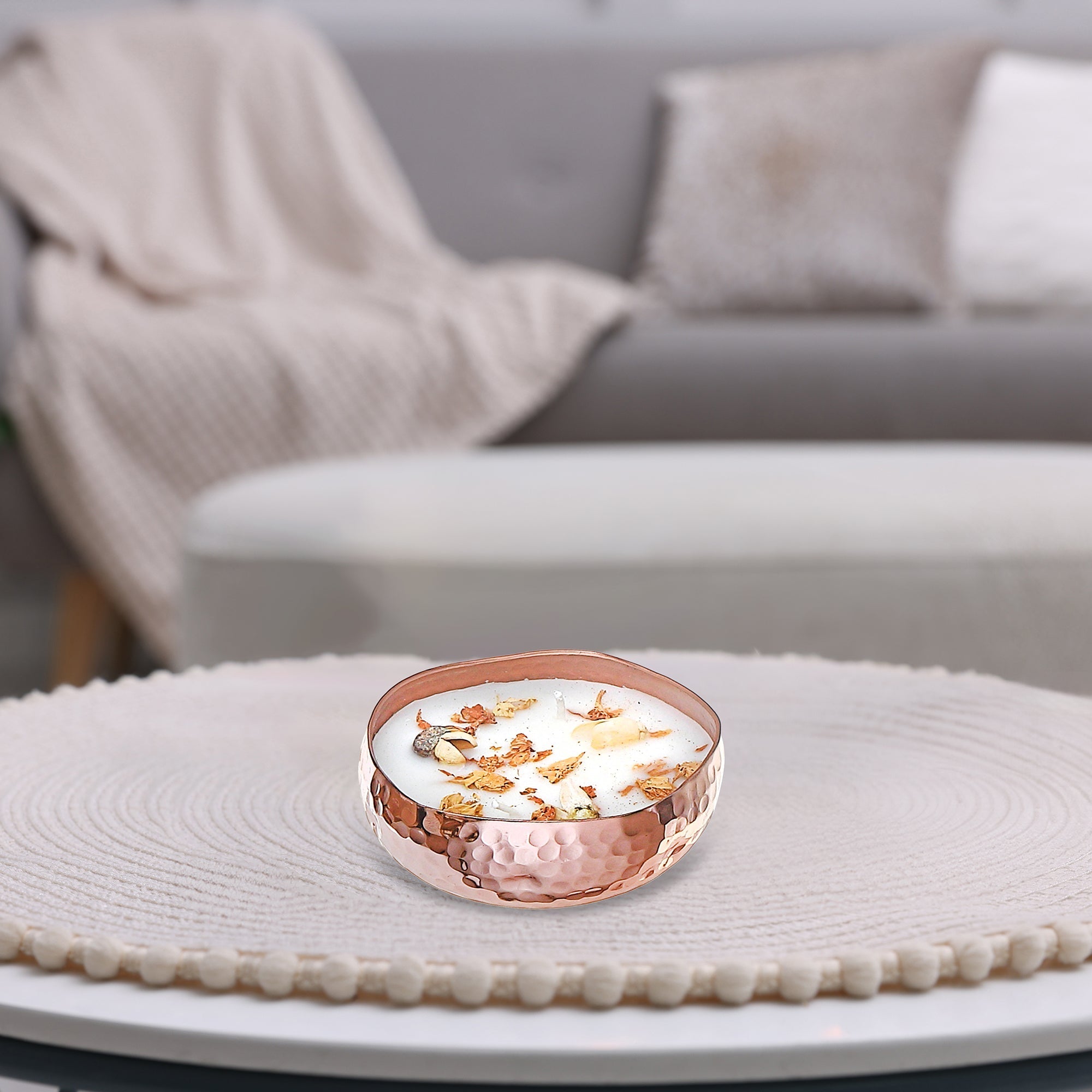 5.29oz 2-Wick Soy Candle in Metal Dish – Aqua Oud Scent, Home Fragrance