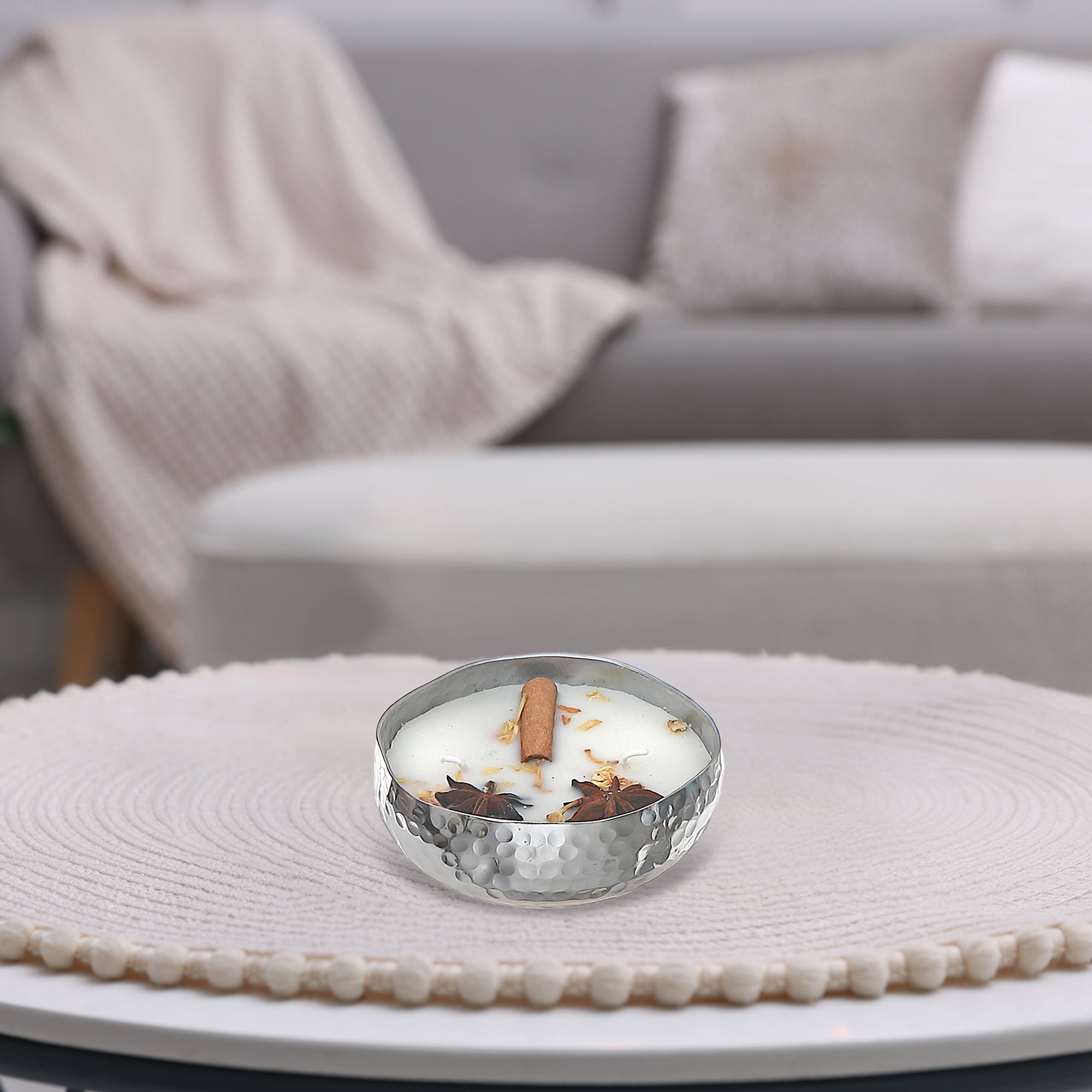 5.29oz 2-Wick Soy Candle in Metal Dish – Vanilla Madagascar Scent, Home Fragrance