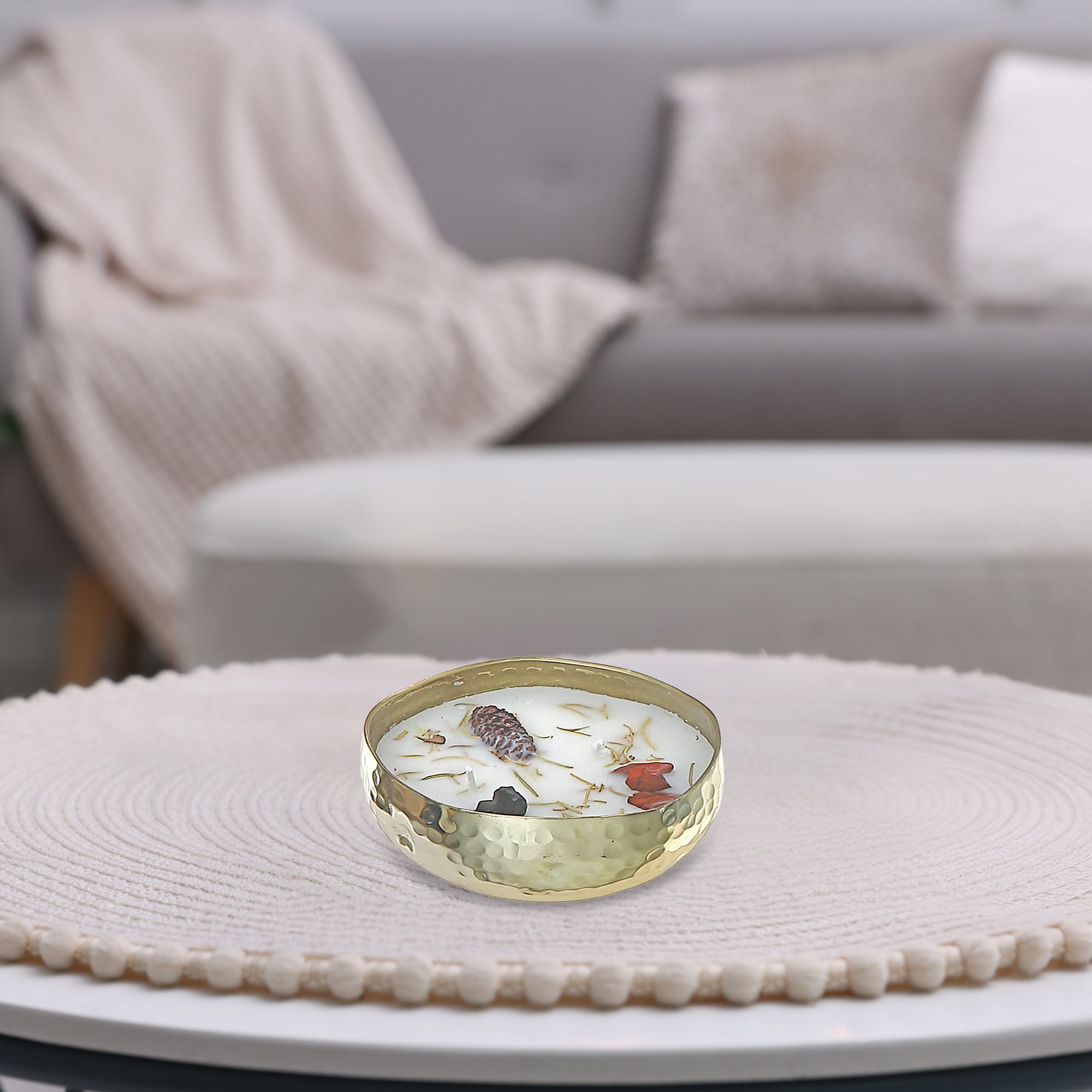 5.29oz 2-Wick Soy Candle in Metal Dish – Mahogany Oak Scent, Home Fragrance