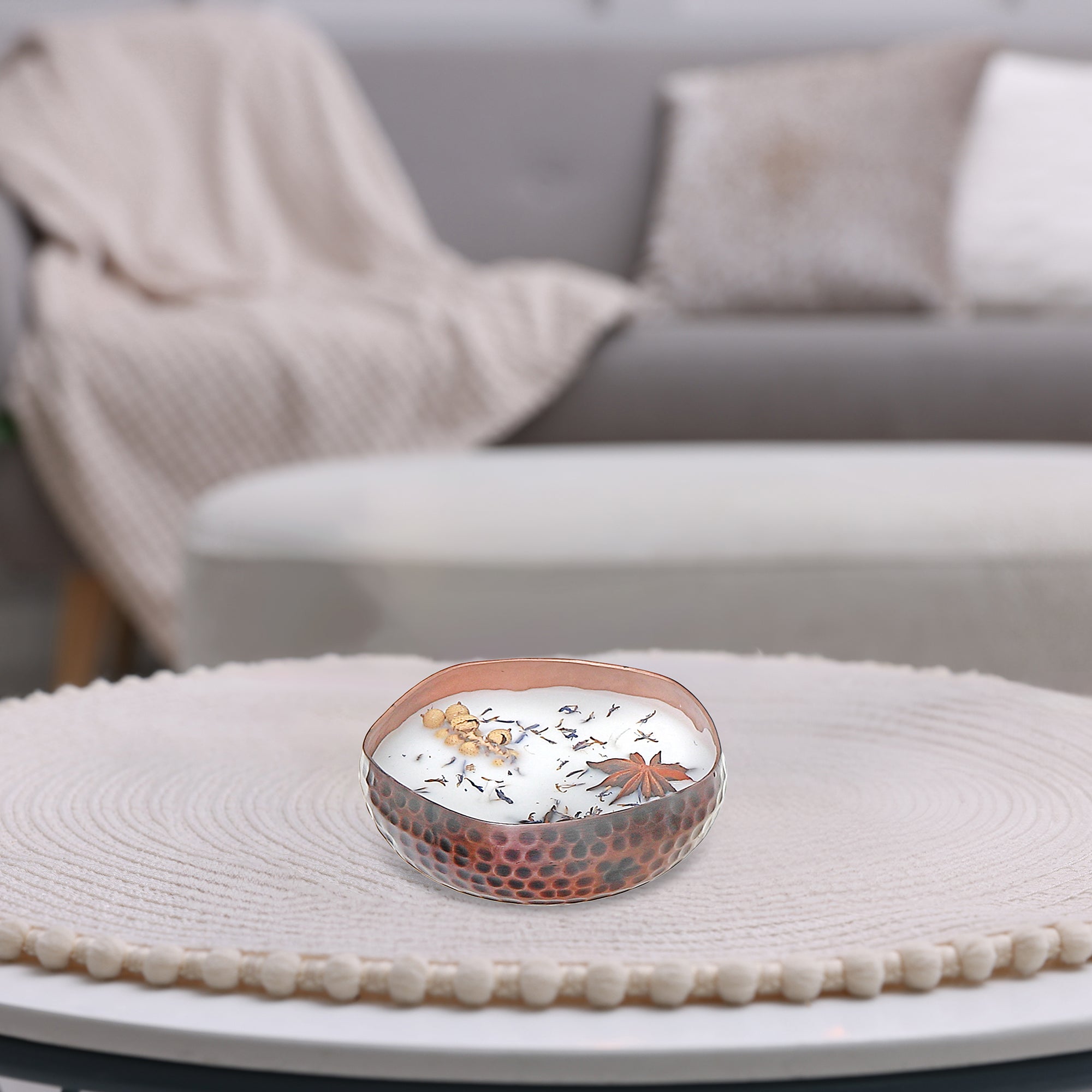 5.29oz 2-Wick Soy Candle in Metal Dish – Barossa Rose Plum Scent, Home Fragrance