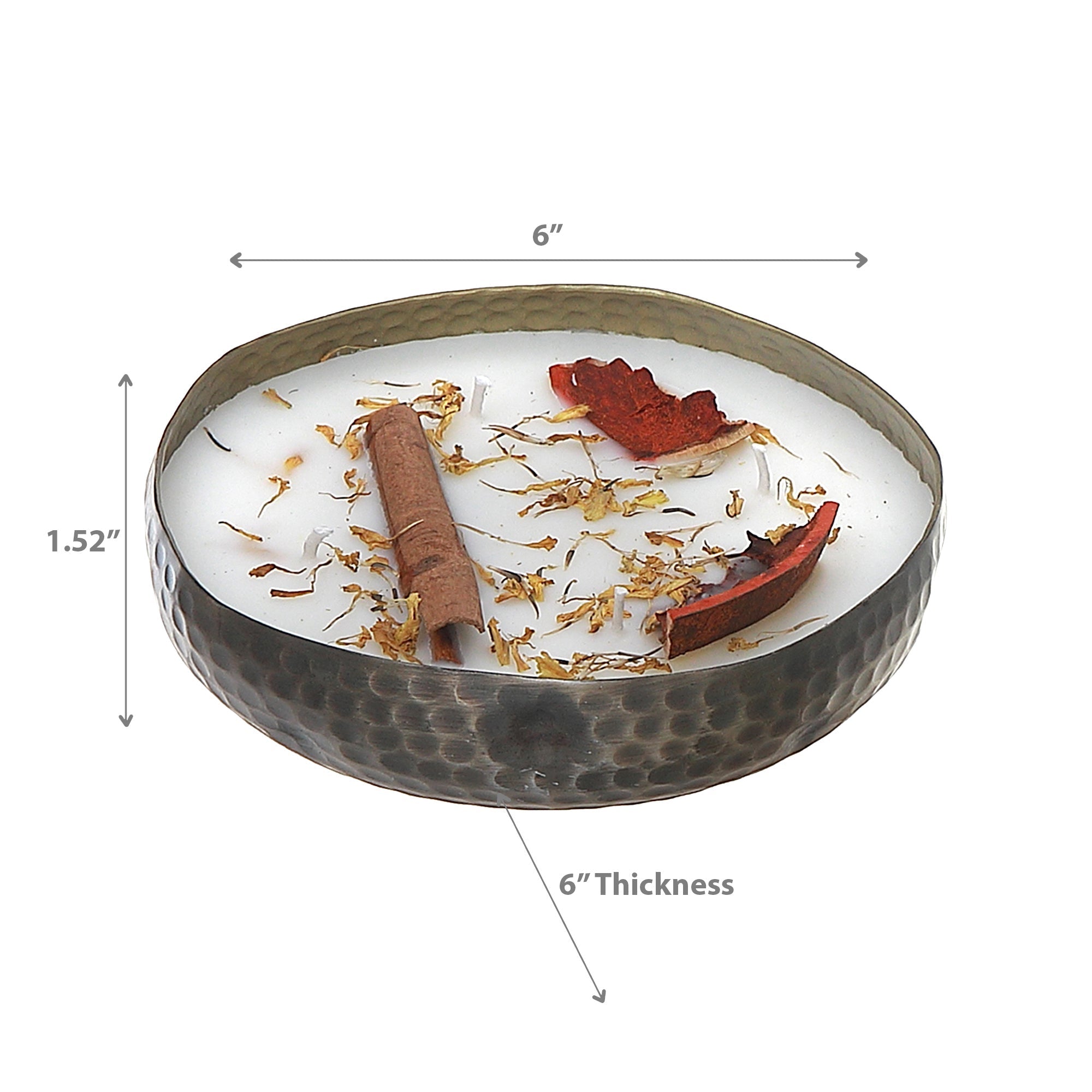 10.6oz 4-Wick Soy Candle in Metal Dish – Apple Tart Scent, Home Fragrance