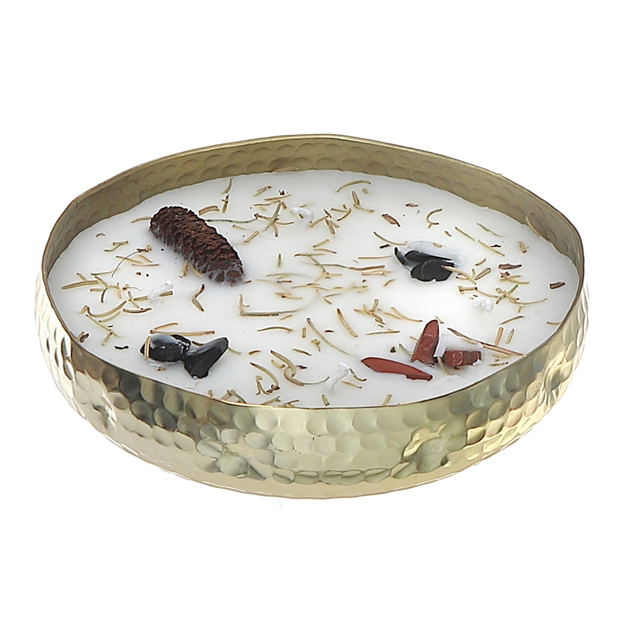 10.6oz 4-Wick Soy Candle in Metal Dish – Mahogany Oak Scent, Home Fragrance