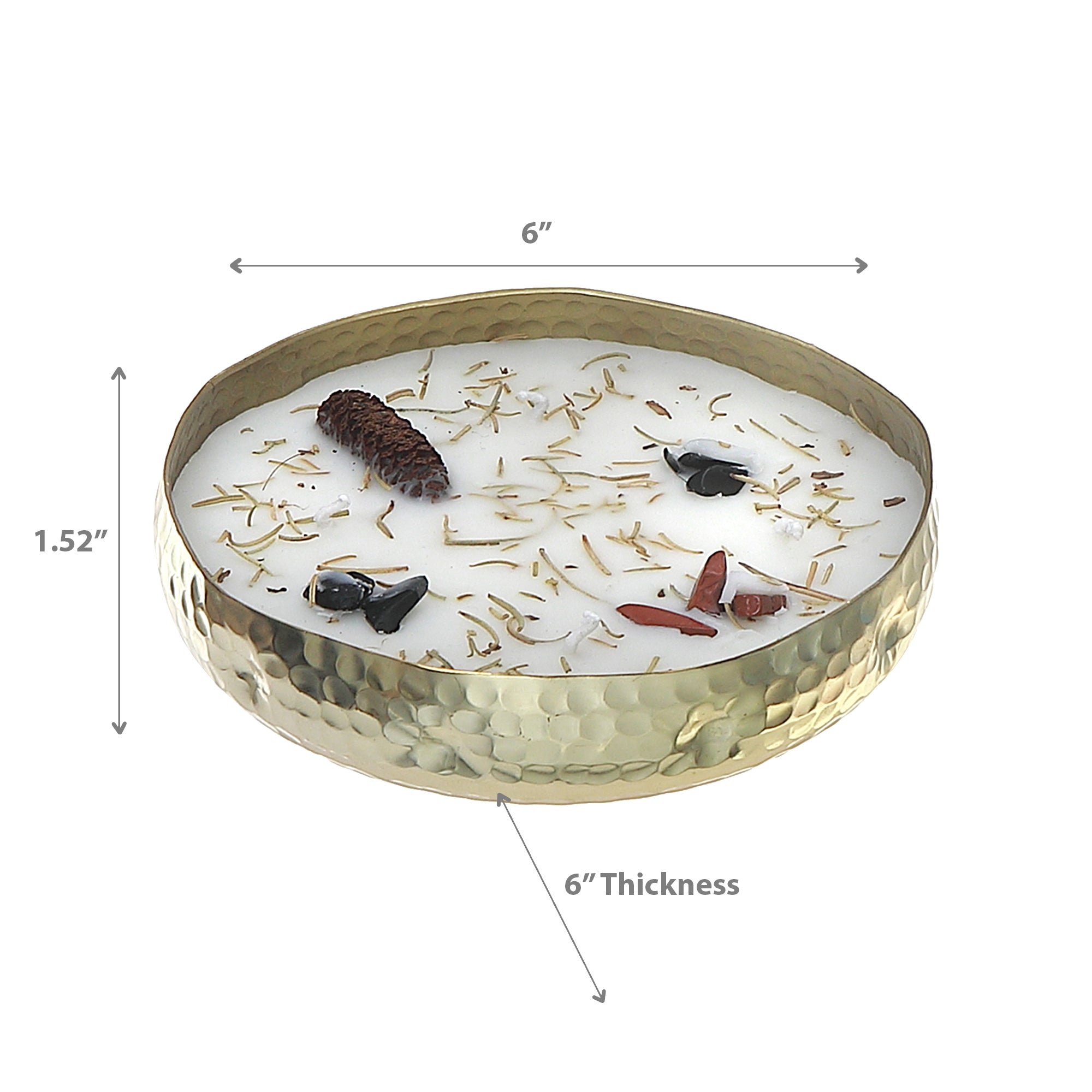 10.6oz 4-Wick Soy Candle in Metal Dish – Mahogany Oak Scent, Home Fragrance
