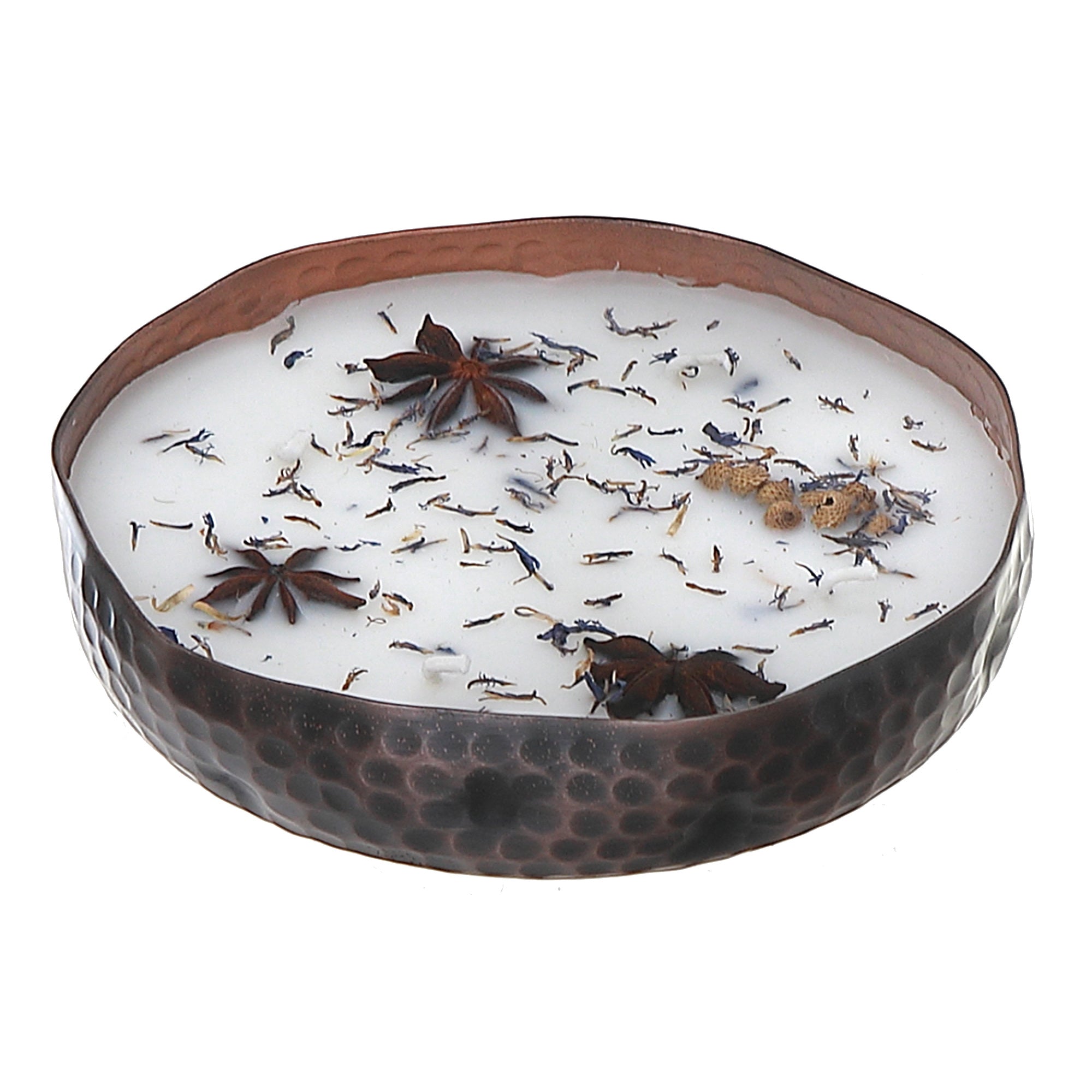 10.6oz 4-Wick Soy Candle in Metal Dish – Rose Plum Scent, Home Fragrance