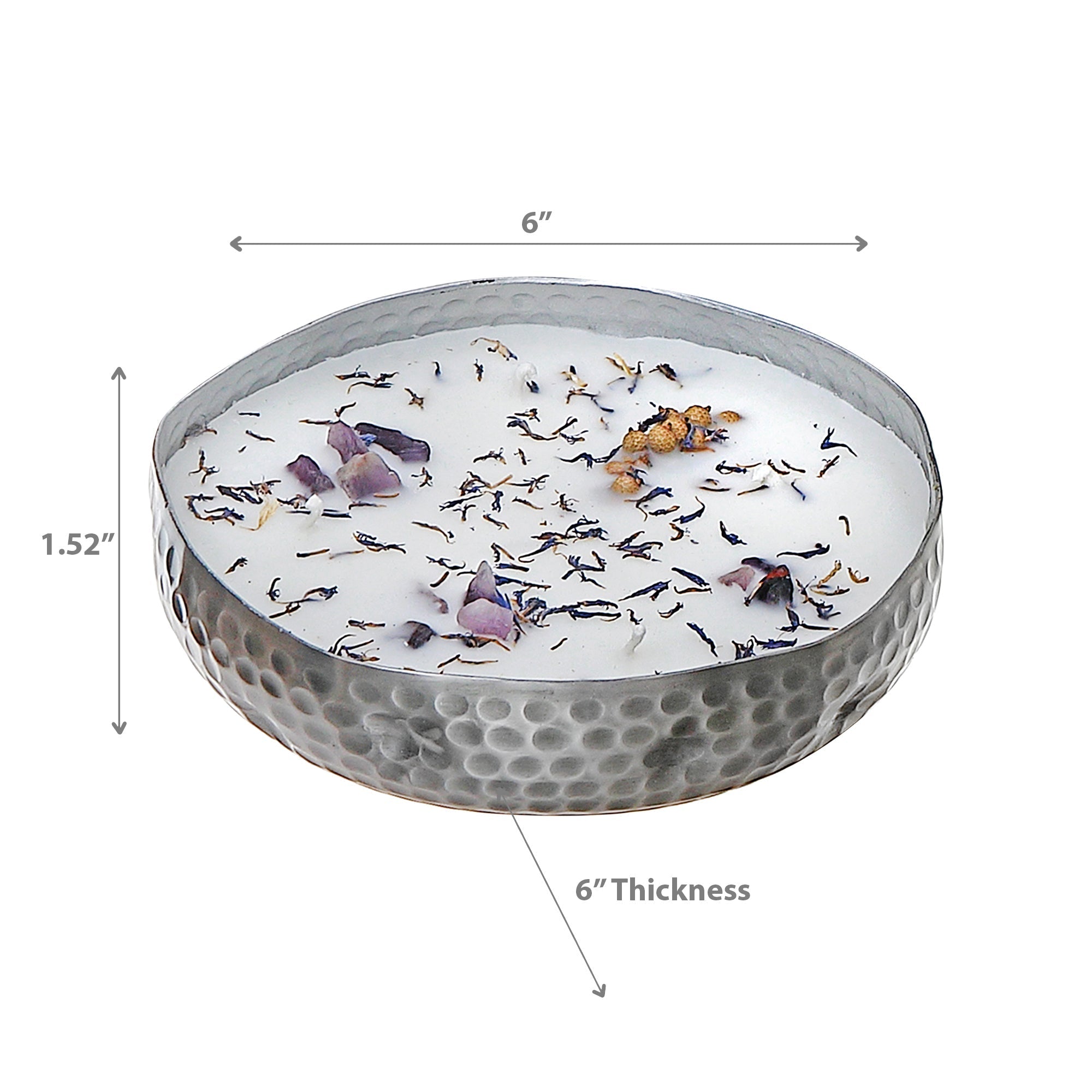 10.6oz 4-Wick Soy Candle in Metal Dish – French Lavender Scent, Home Fragrance