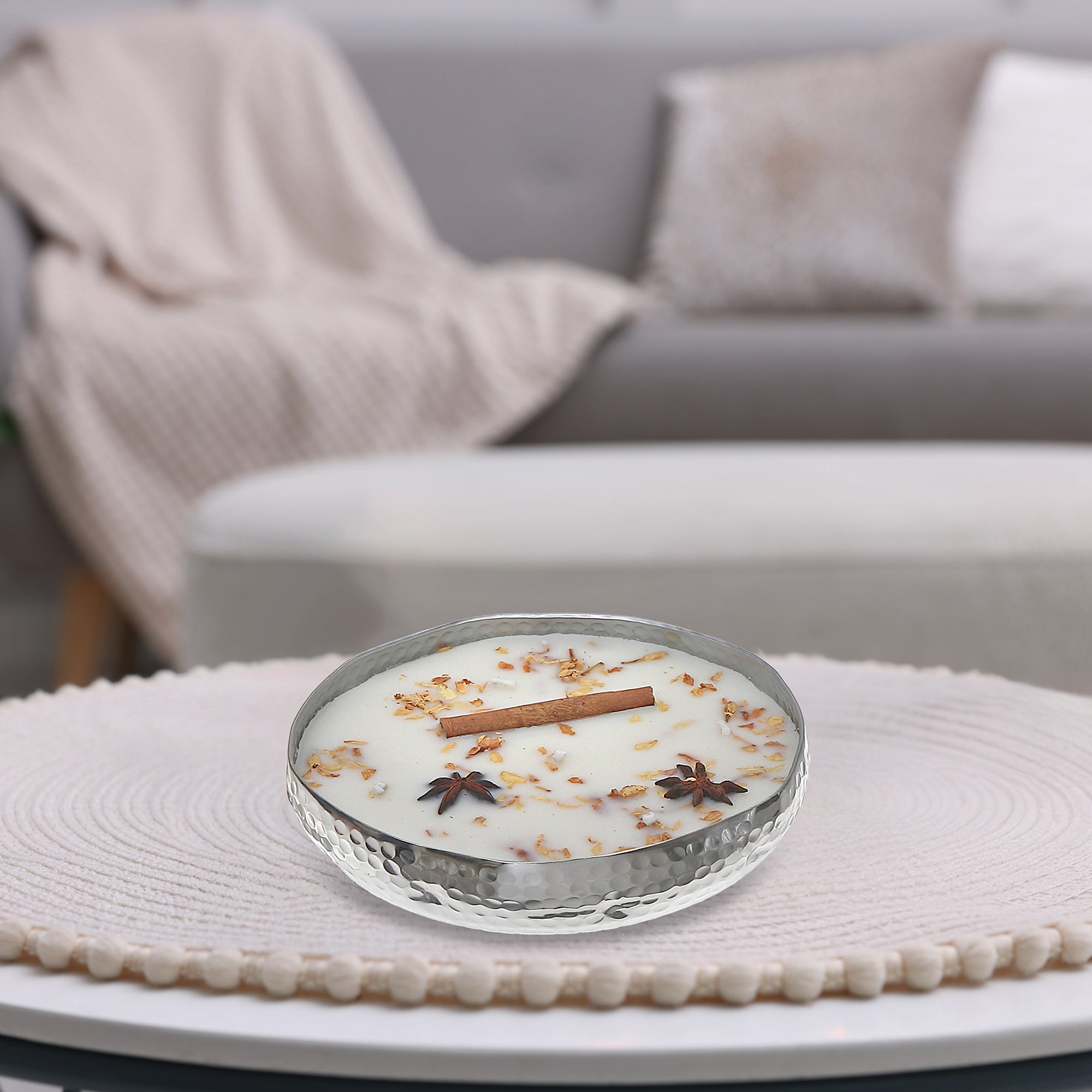14oz 5-Wick Soy Candle in Metal Dish – Vanilla Madagascar Scent, Home Fragrance
