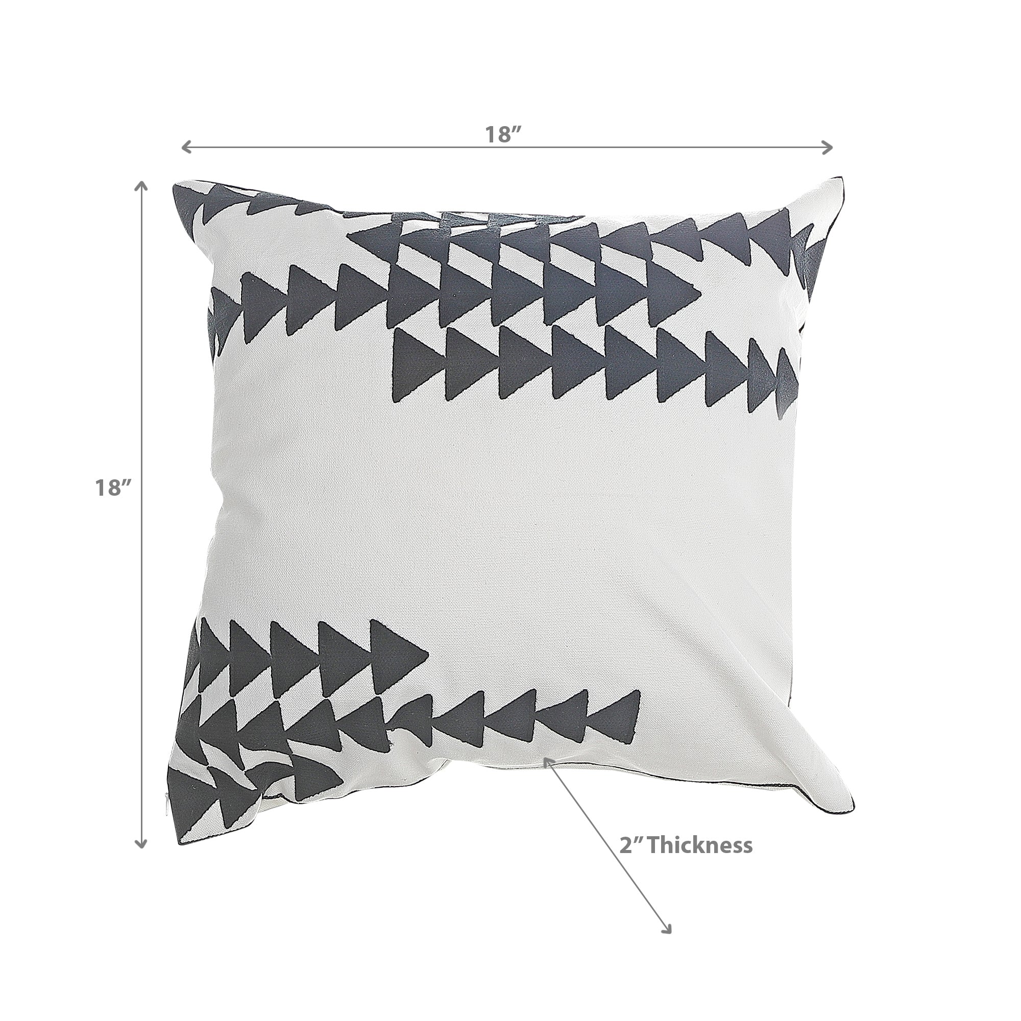 Polyester Embroidered Arrow Cushion White Set Of 2, Decorative Throw Pillow, Modern Home Accent