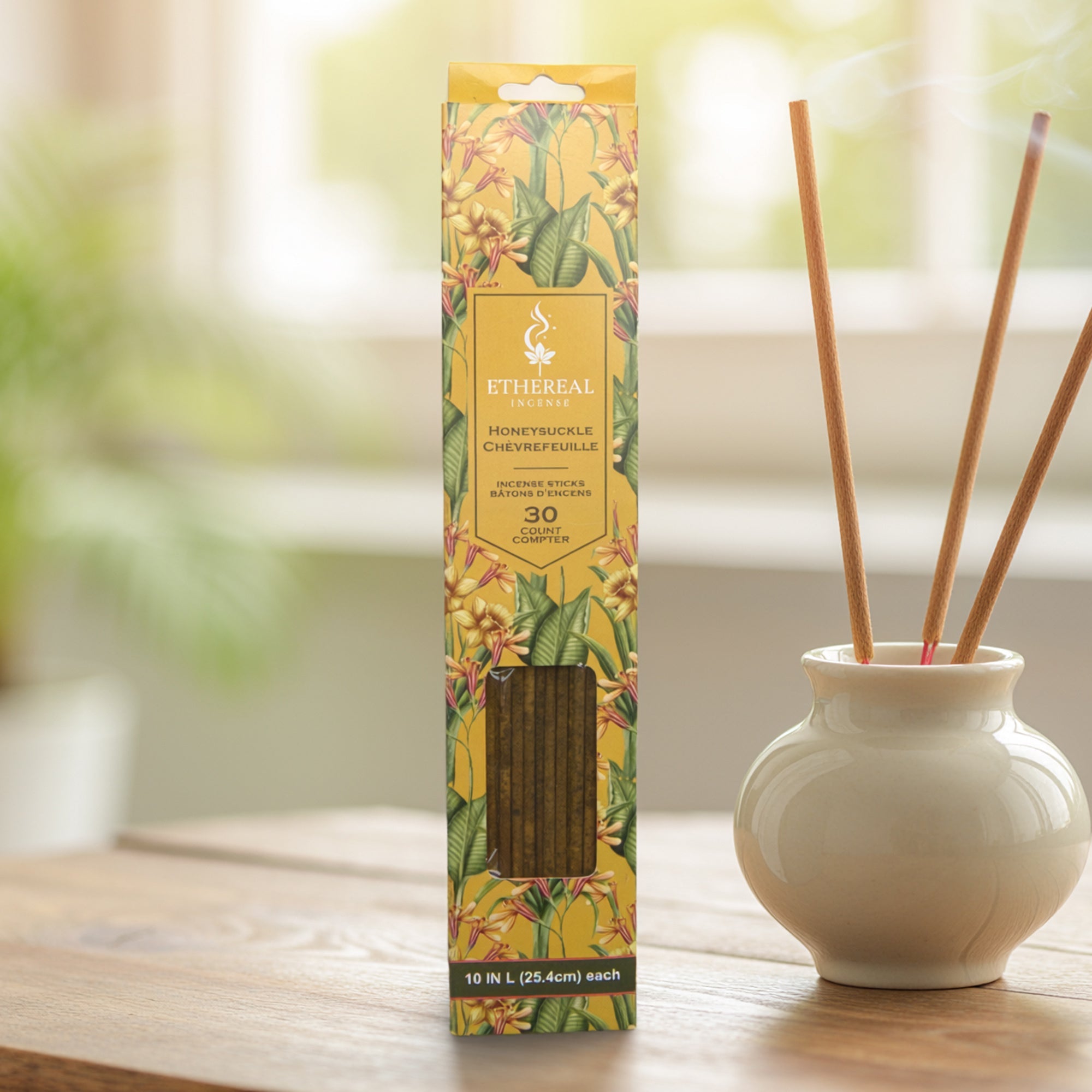 Honeysuckle Scented Ethereal 30-Pack Incense Sticks - Set of 12
