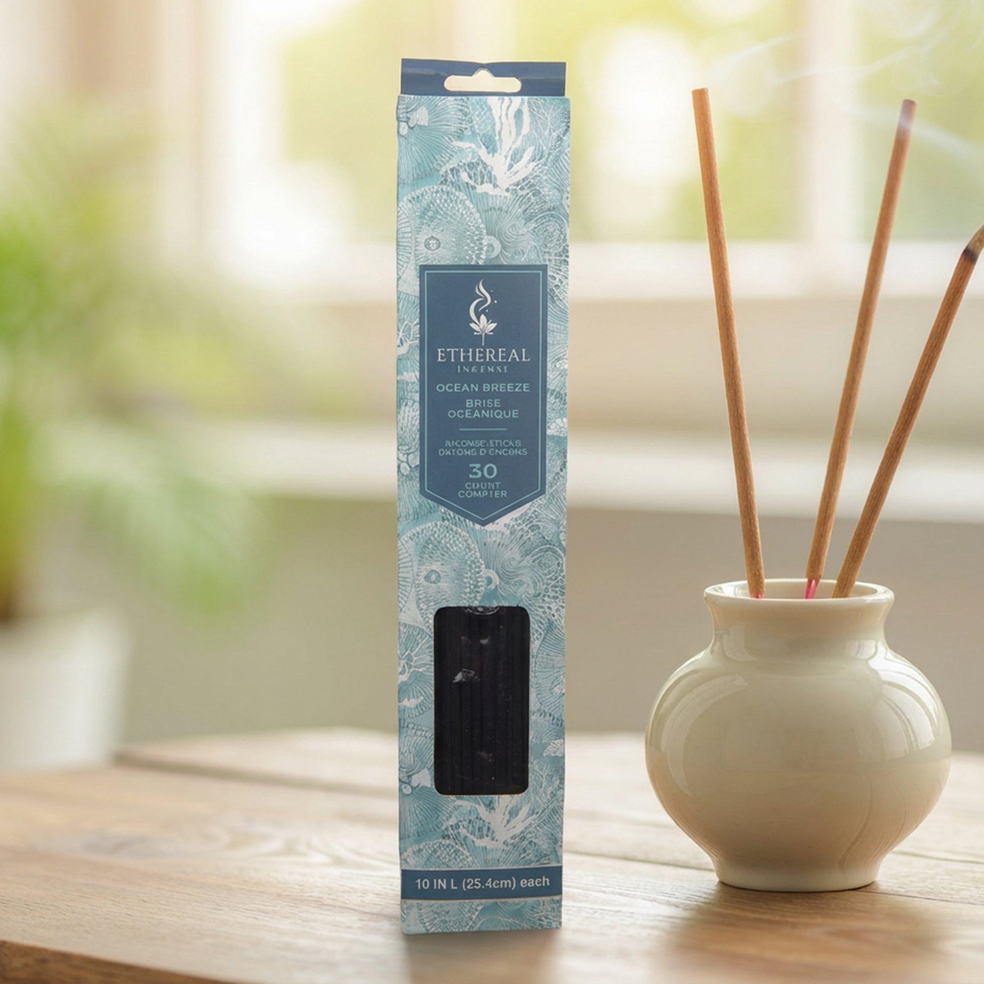 Ocean Breeze Scented Ethereal 30-Pack Incense Sticks - Set of 12