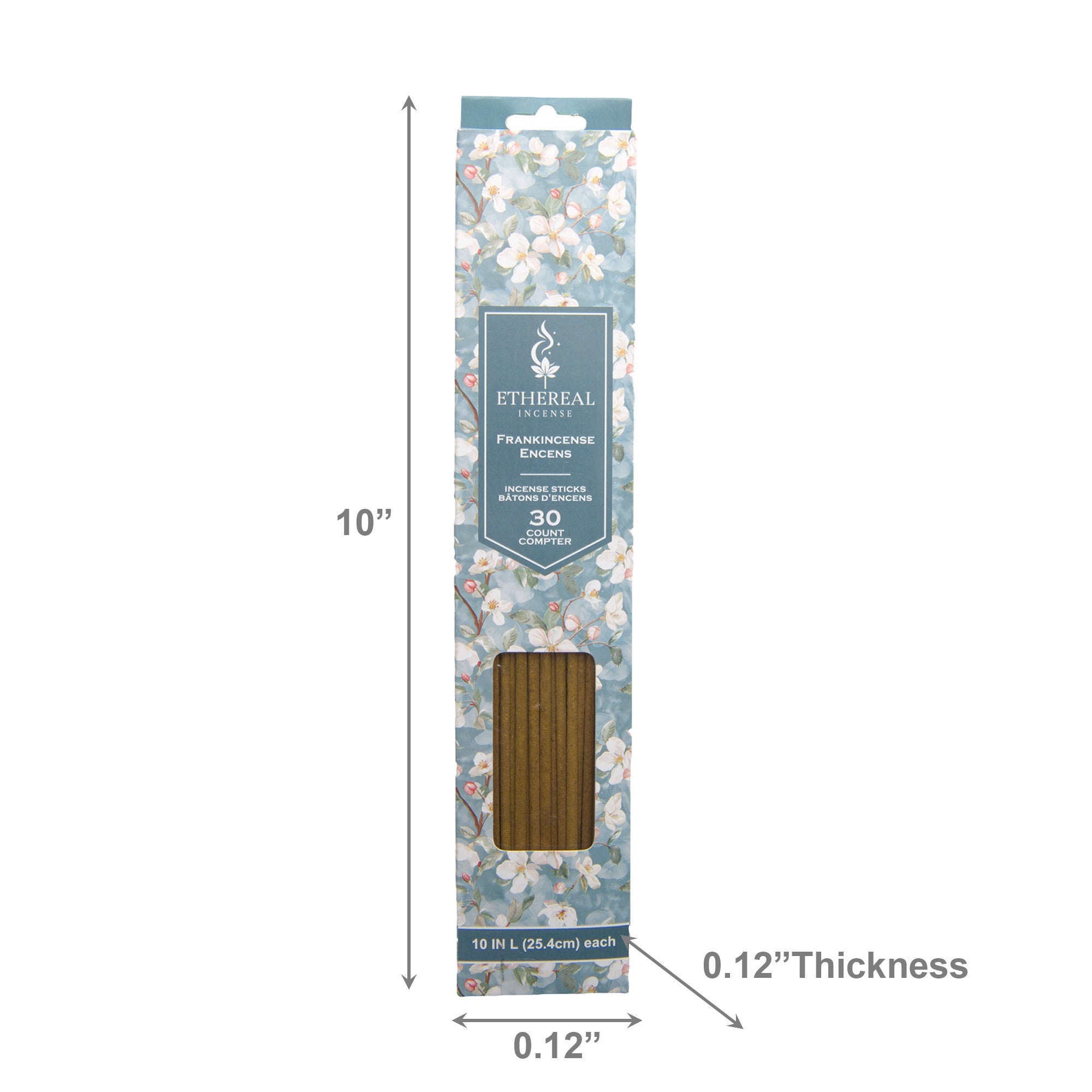 Frankincense Scented Ethereal 30-Pack Incense Sticks - Set of 12