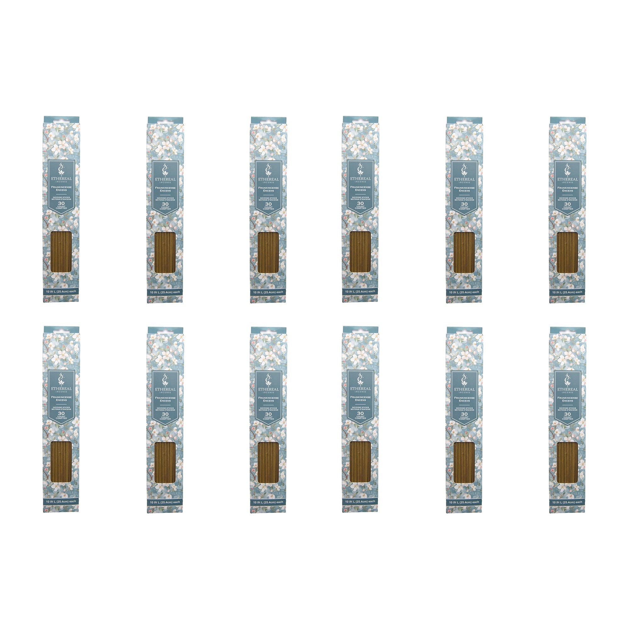 Frankincense Scented Ethereal 30-Pack Incense Sticks - Set of 12