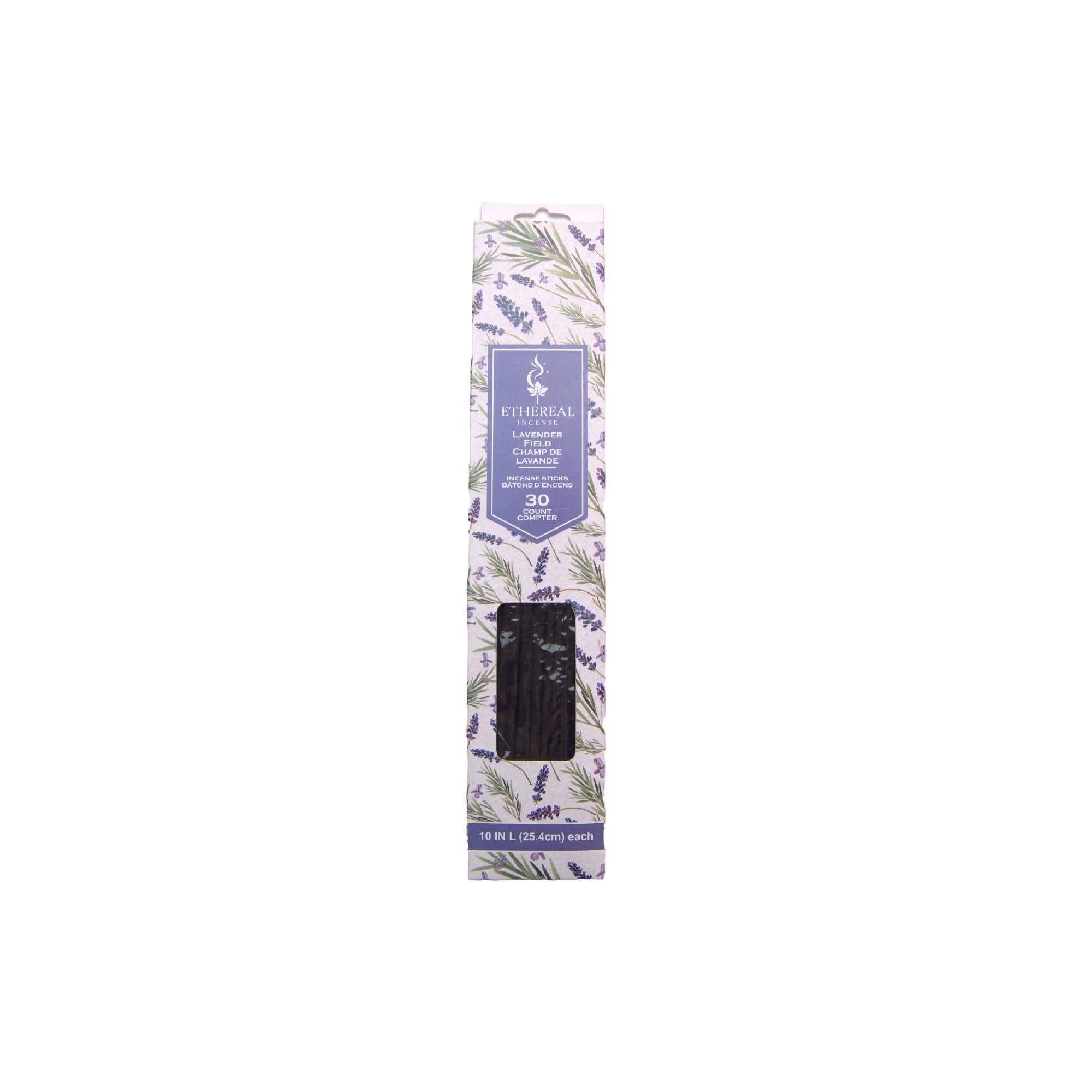 Lavender Scented Ethereal 30-Pack Incense Sticks - Set of 12