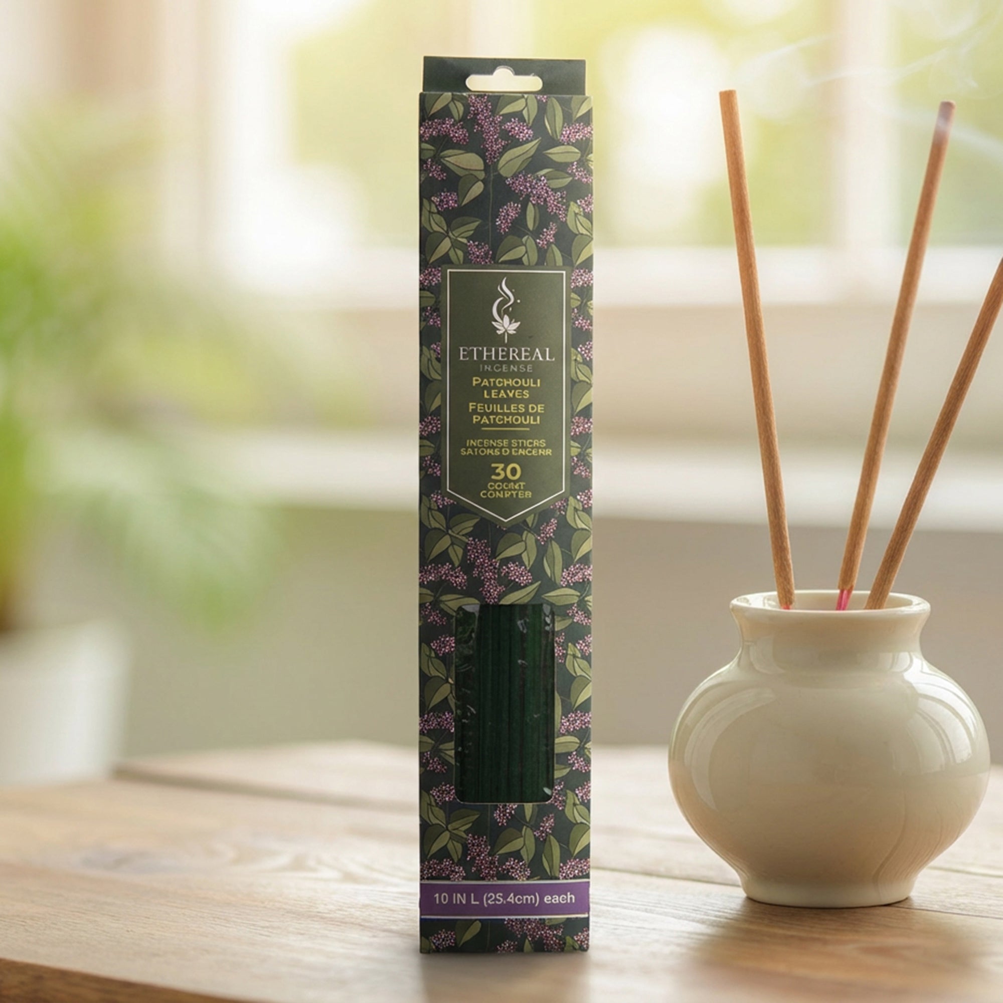 Patchouli Leaves Scented Ethereal 30-Pack Incense Sticks - Set of 12