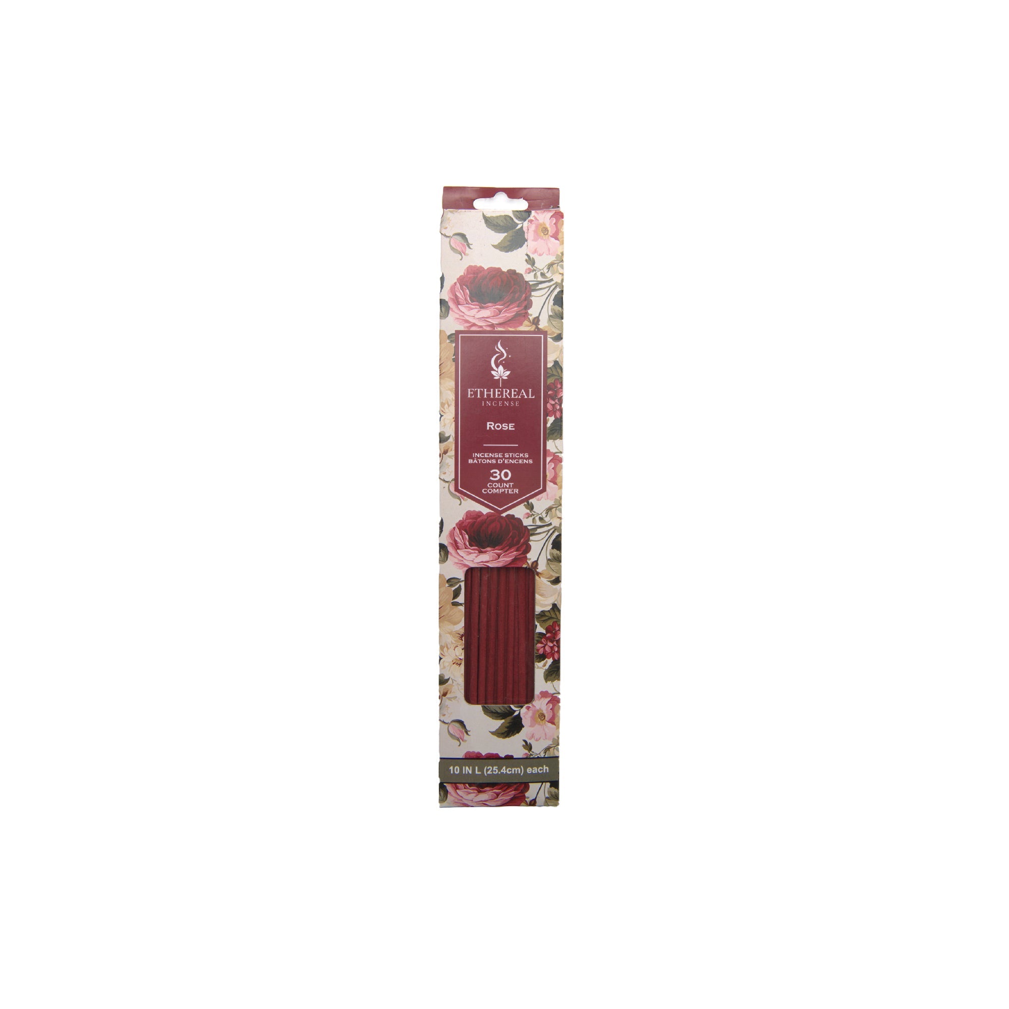 Rose Scented Ethereal 30-Pack Incense Sticks - Set of 12