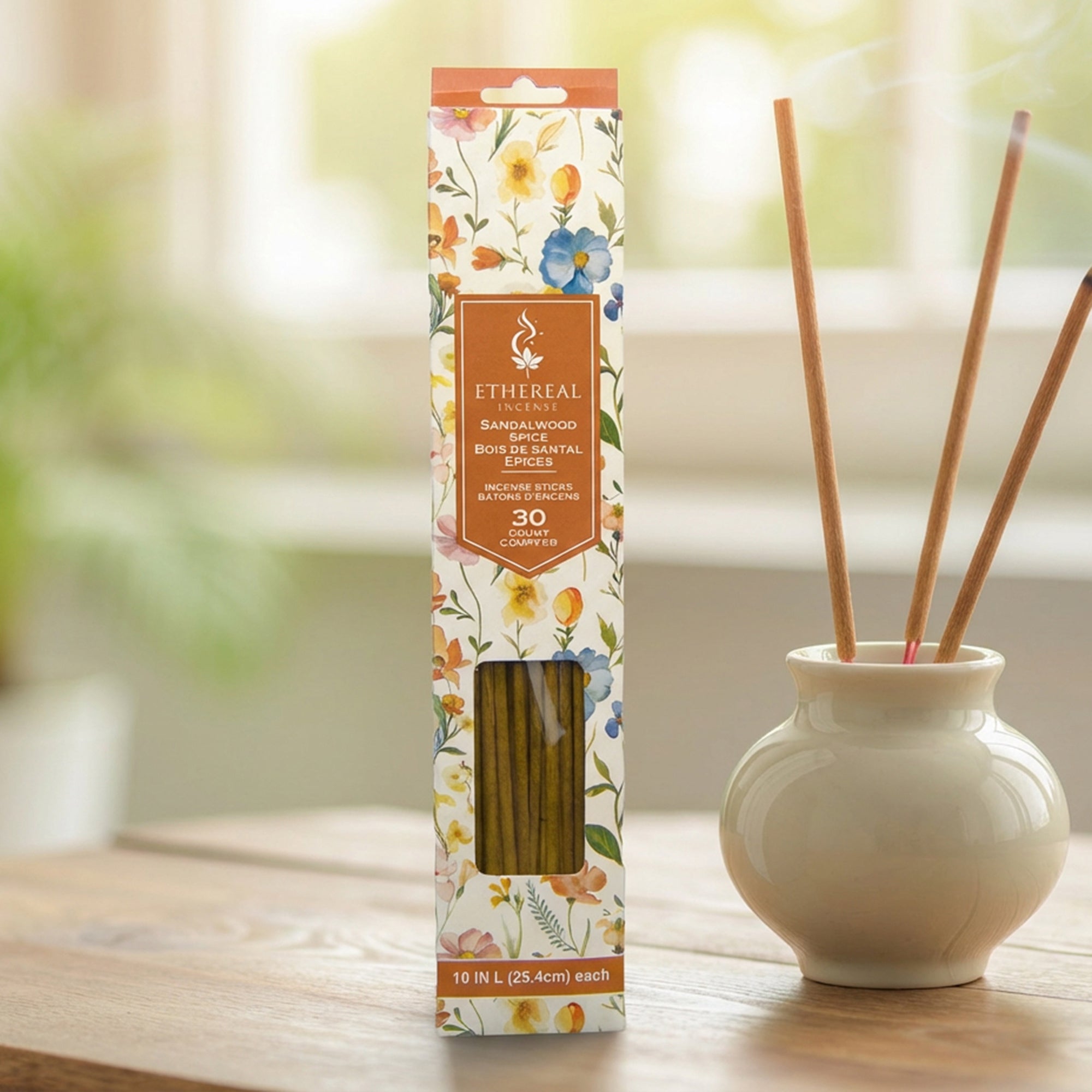 Sandalwood Scented Ethereal 30-Pack Incense Sticks - Set of 12