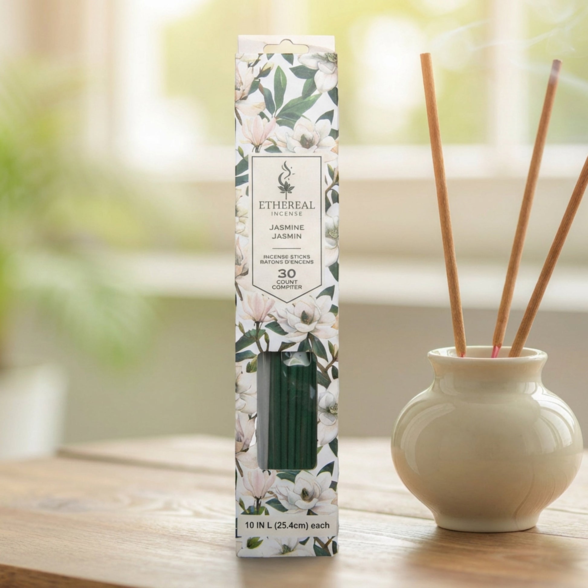 Jasmine Scented Ethereal 30-Pack Incense Sticks - Set of 12