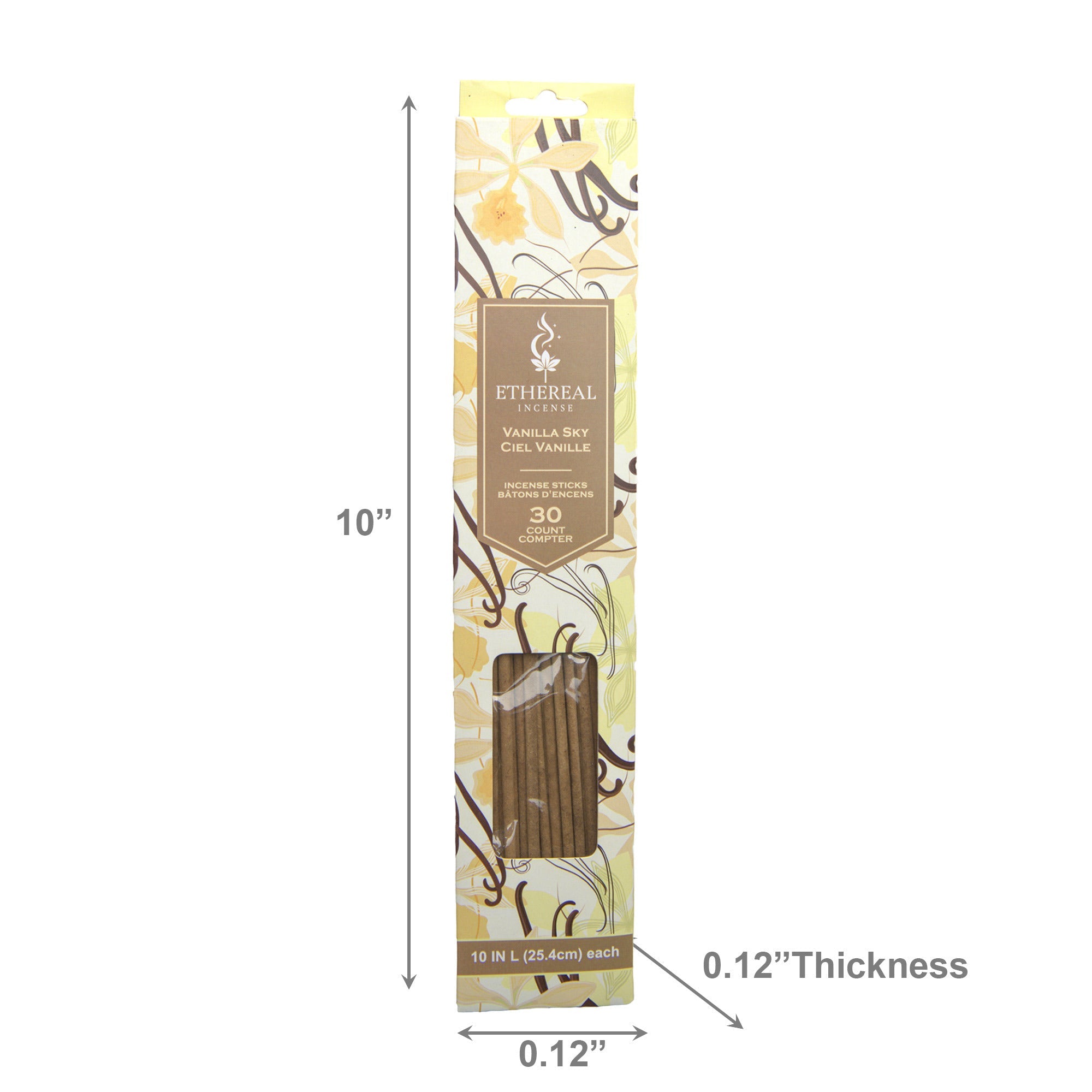 Vanilla Sky Scented Ethereal 30-Pack Incense Sticks - Set of 12