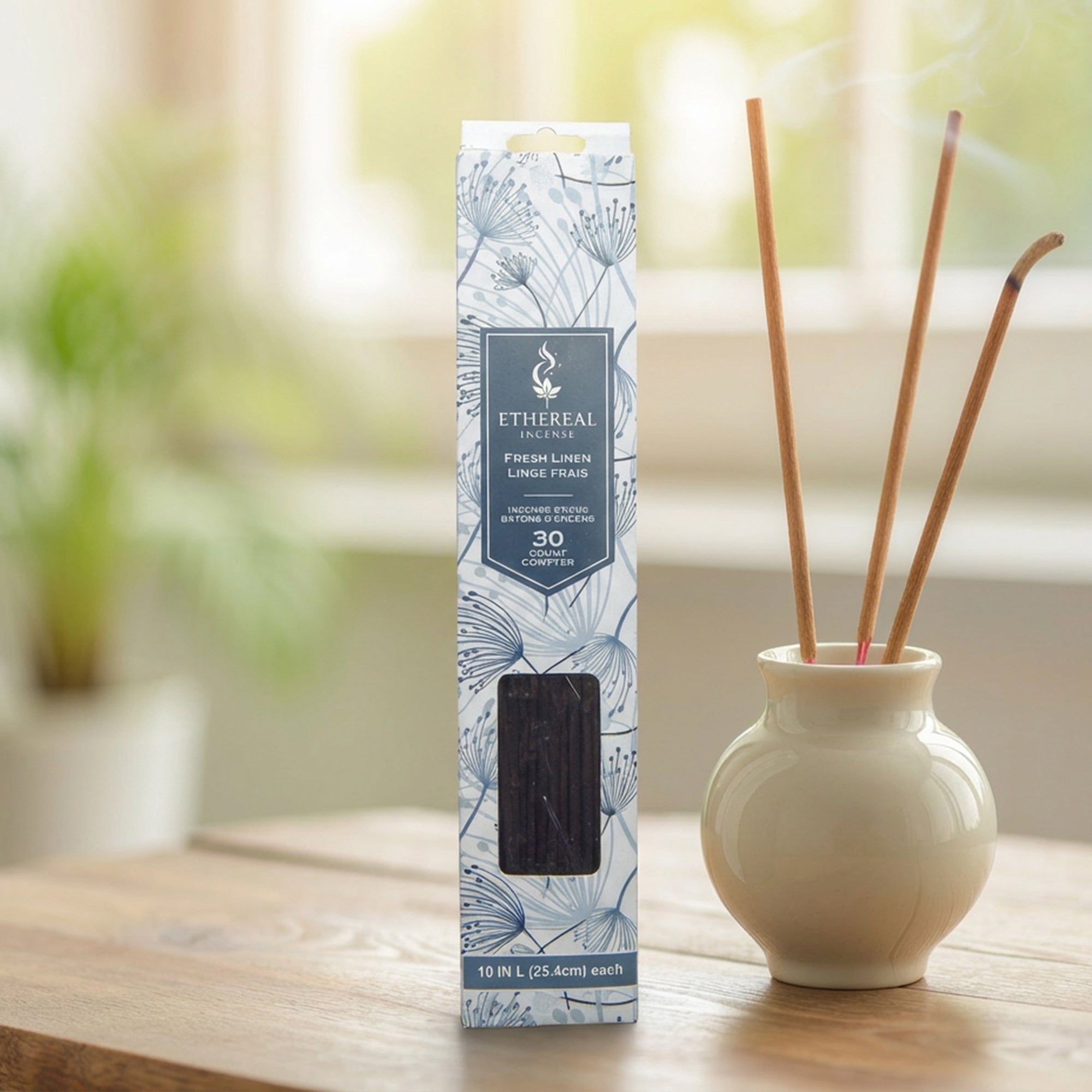 Fresh Linen Scented Ethereal 30-Pack Incense Sticks - Set of 12