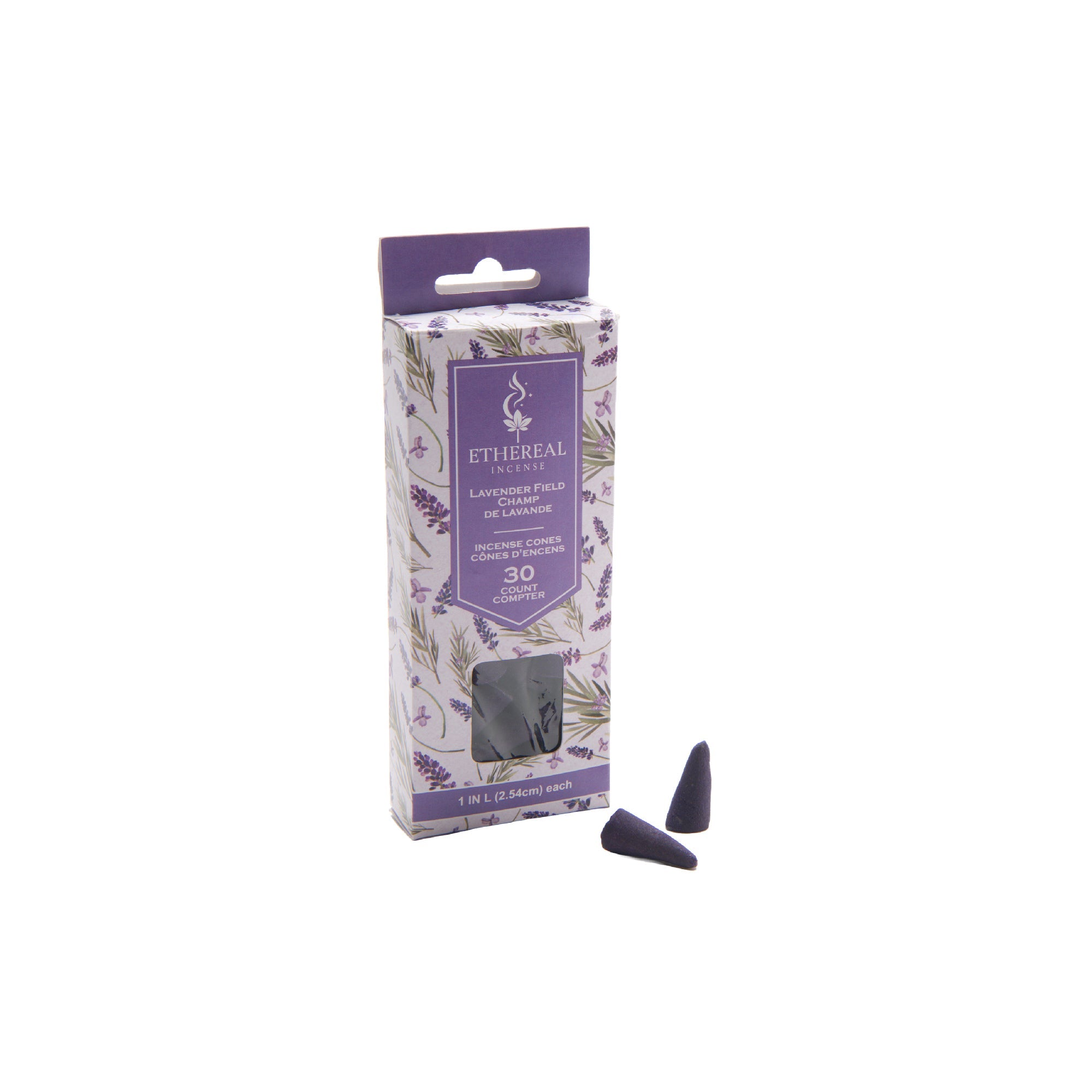 Lavender Scented Ethereal 30-Pack Incense Cones - Set of 12