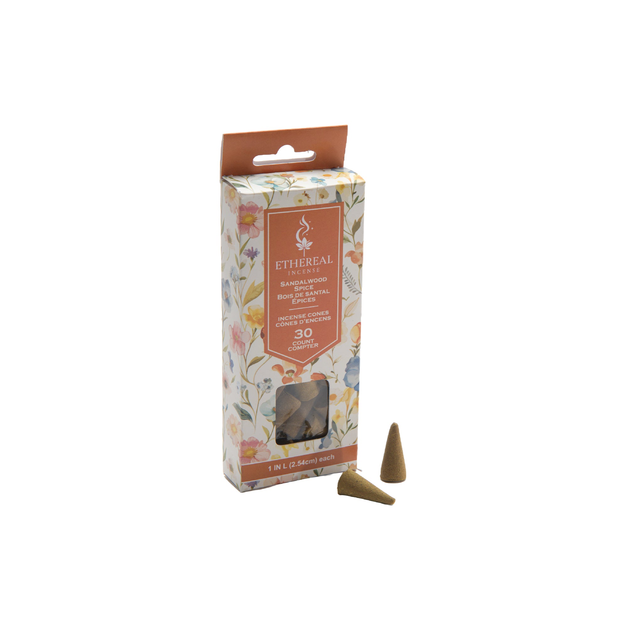 Sandalwood Scented Ethereal 30-Pack Incense Cones - Set of 12