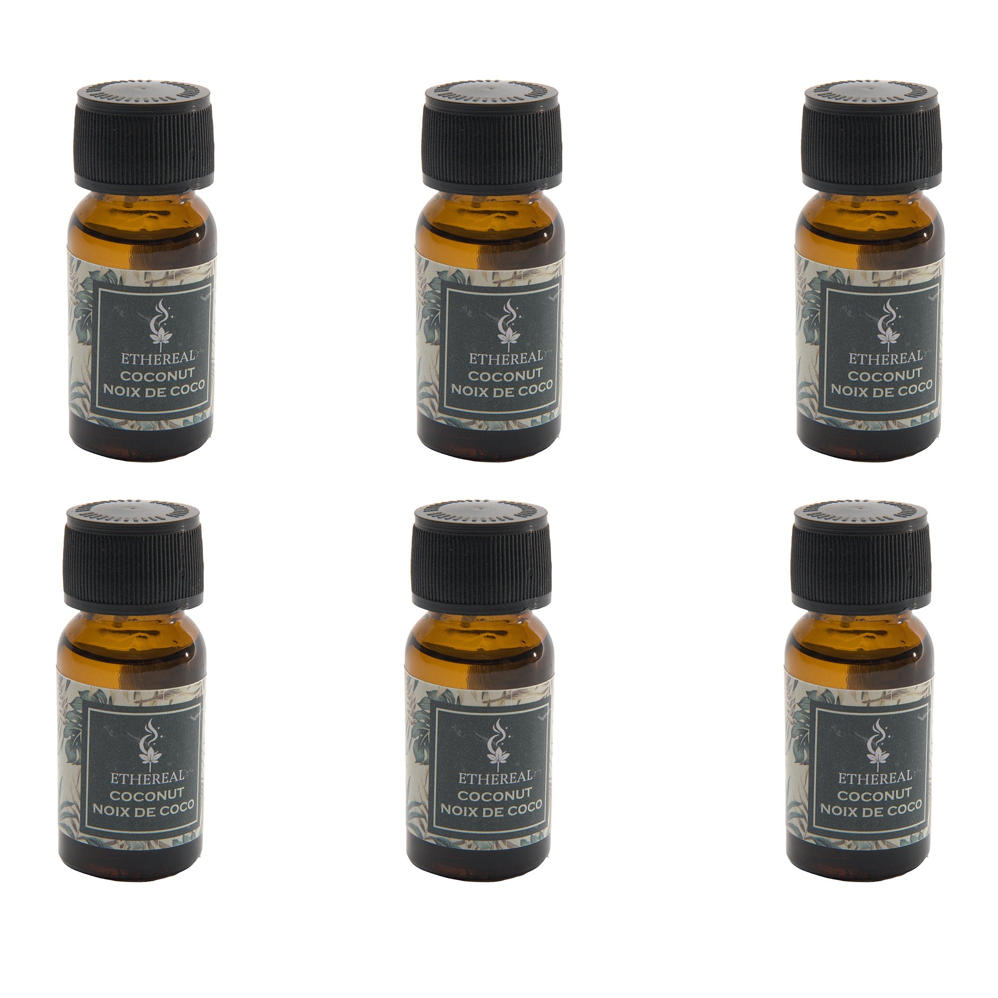 Coconut Scented Ethereal 15ml Fragrance Oil - Set of 6