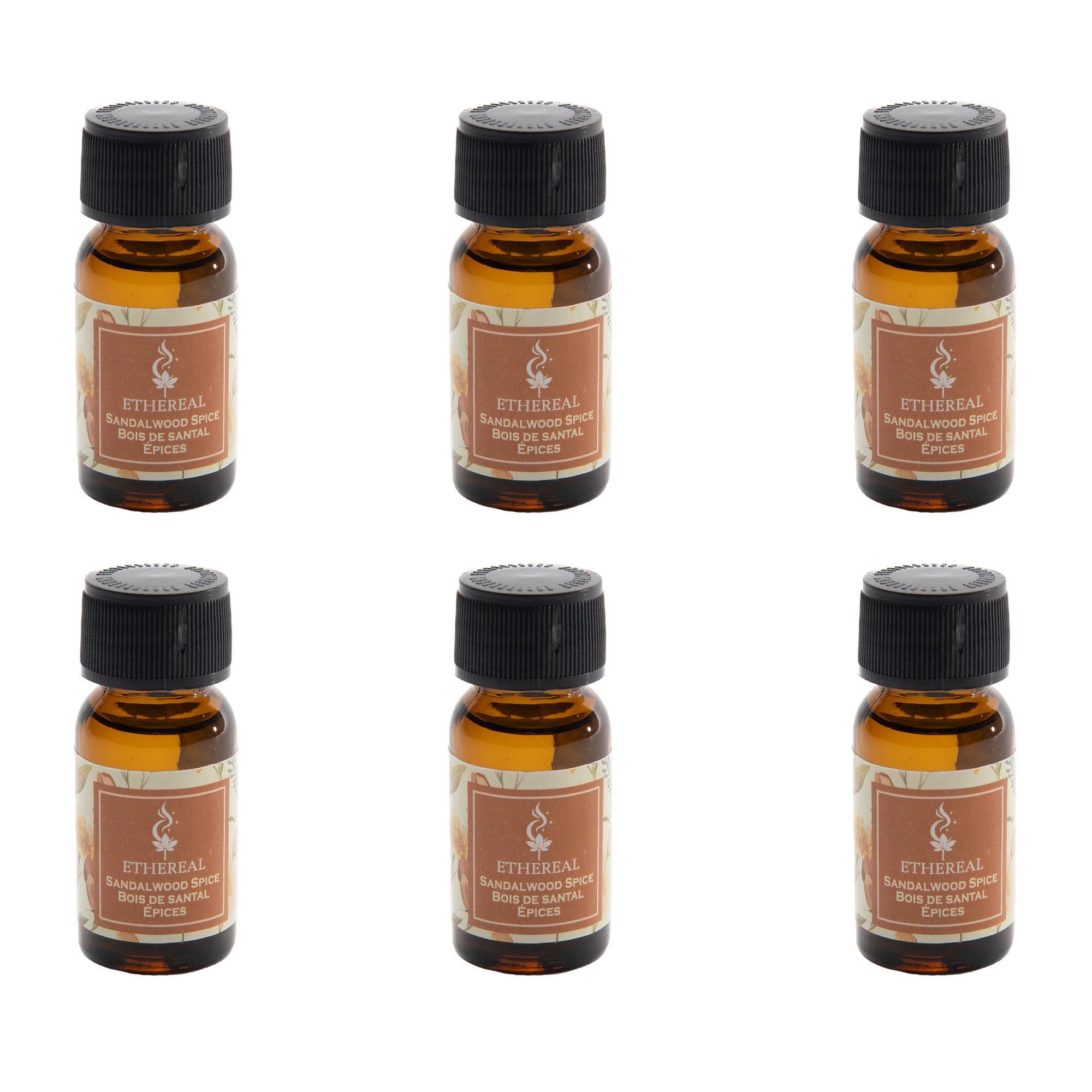 Sandalwood Scented Ethereal 15ml Fragrance Oil - Set of 6