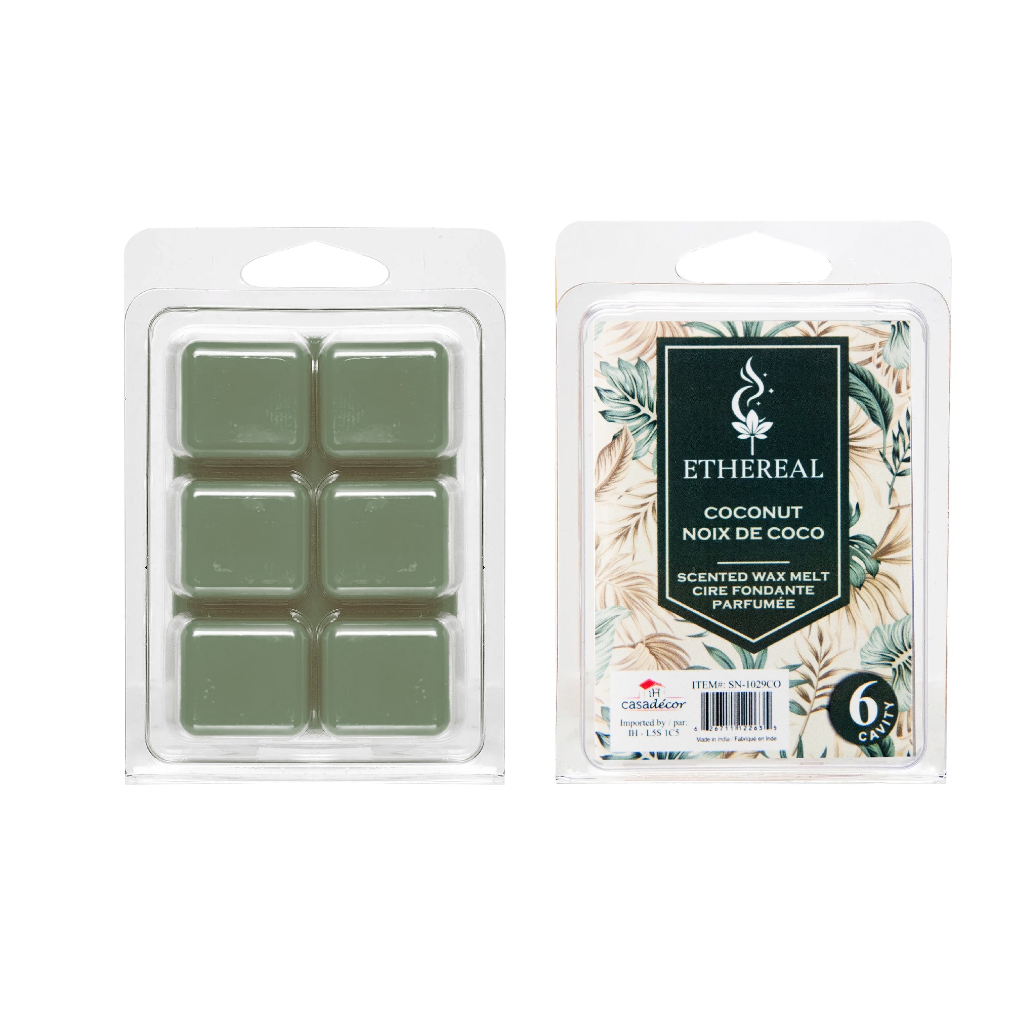 Coconut Scented Ethereal 6-Pack Wax Melt Cubes - Set of 6