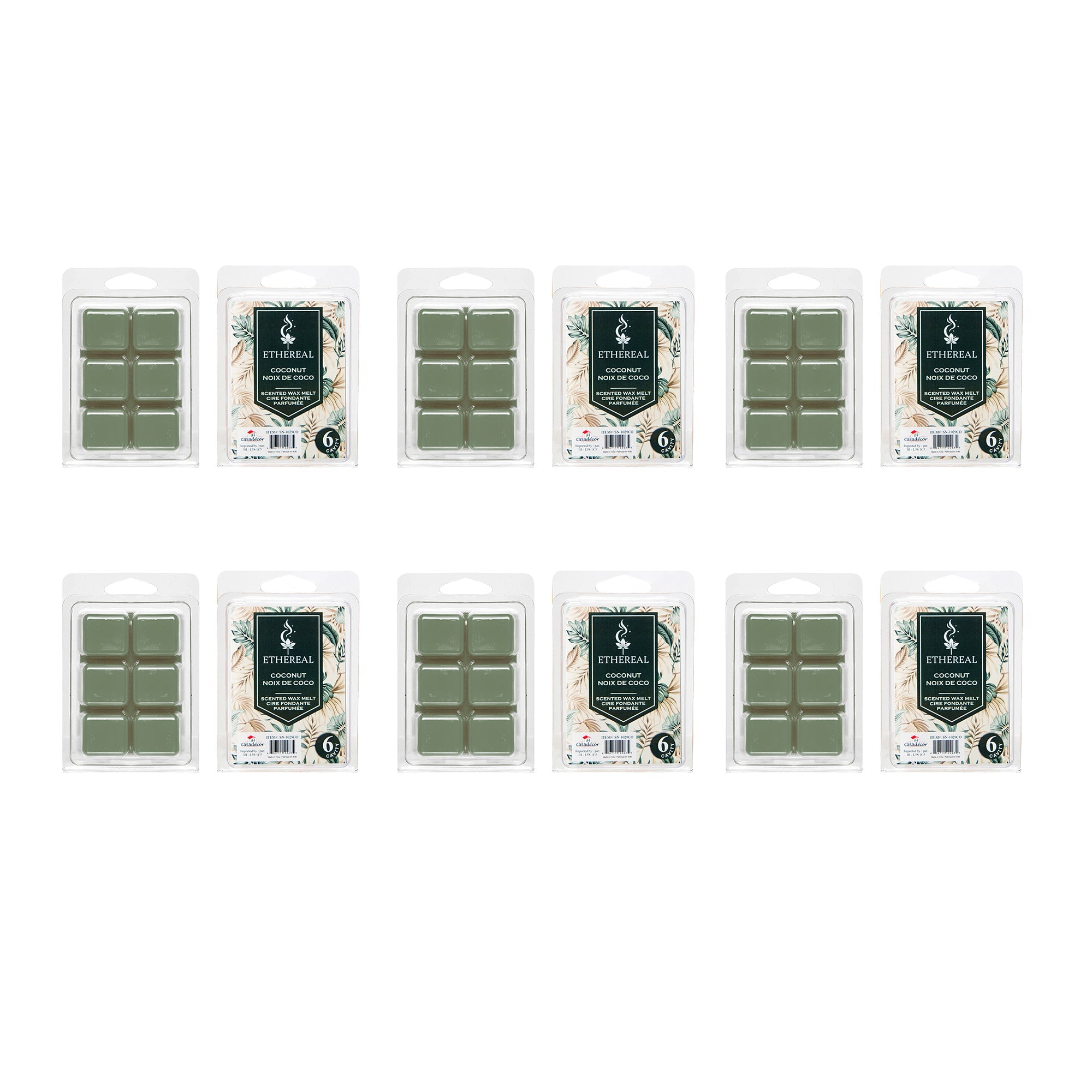 Coconut Scented Ethereal 6-Pack Wax Melt Cubes - Set of 6