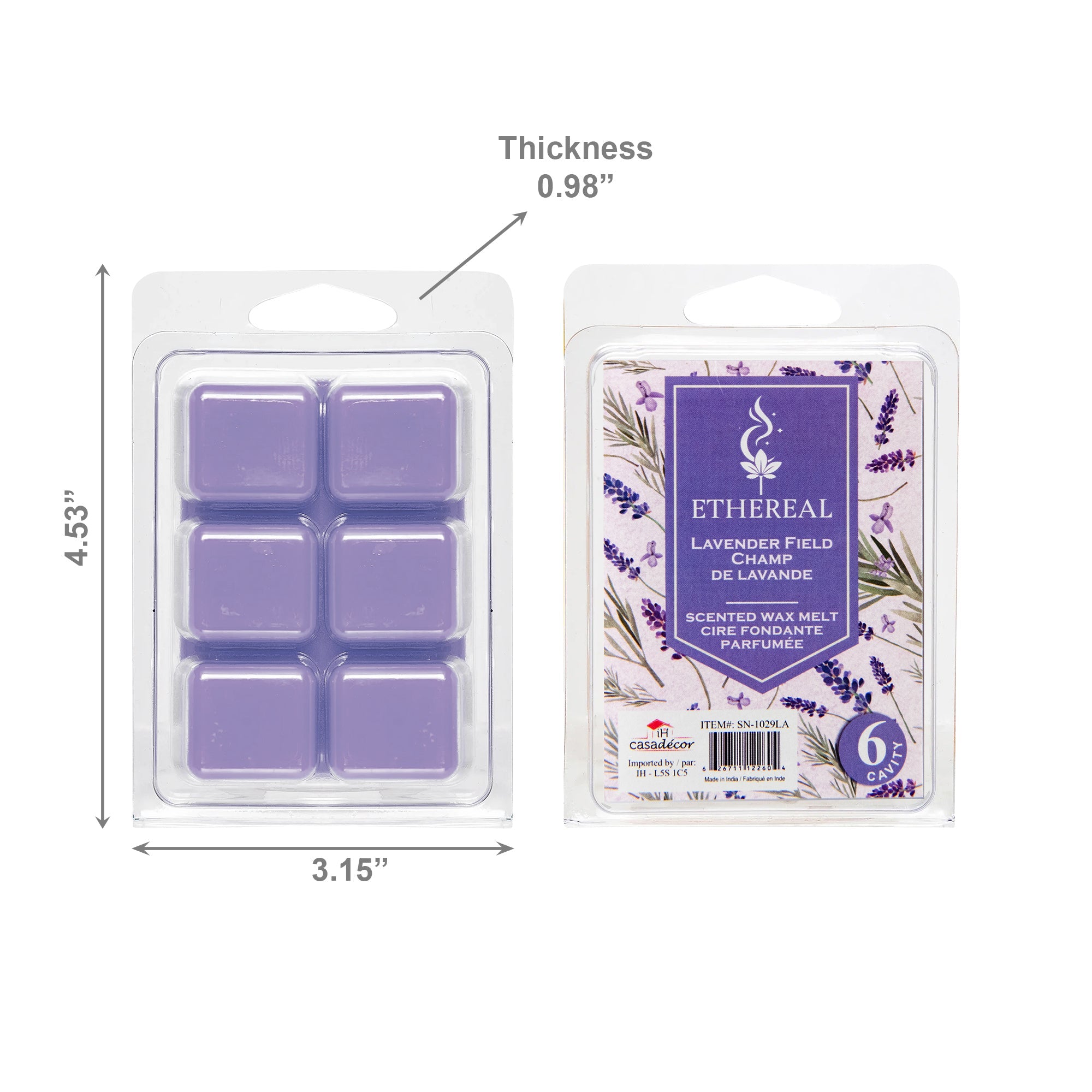 Lavender Scented Ethereal 6-Pack Wax Melt Cubes - Set of 6