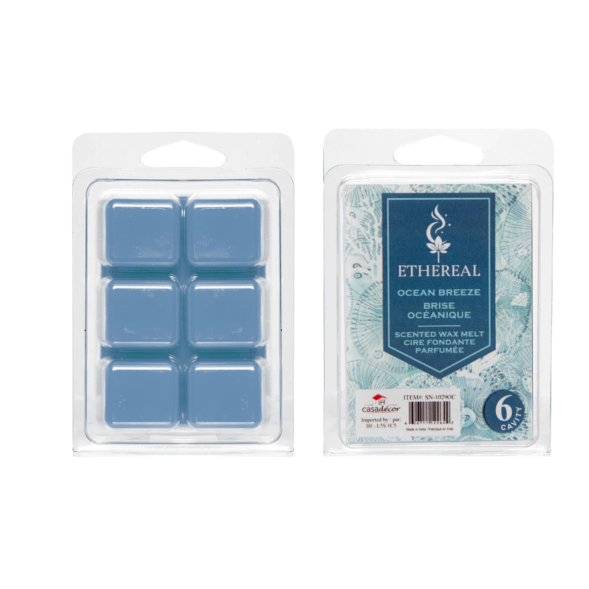 Ocean Breeze Scented Ethereal 6-Pack Wax Melt Cubes - Set of 6