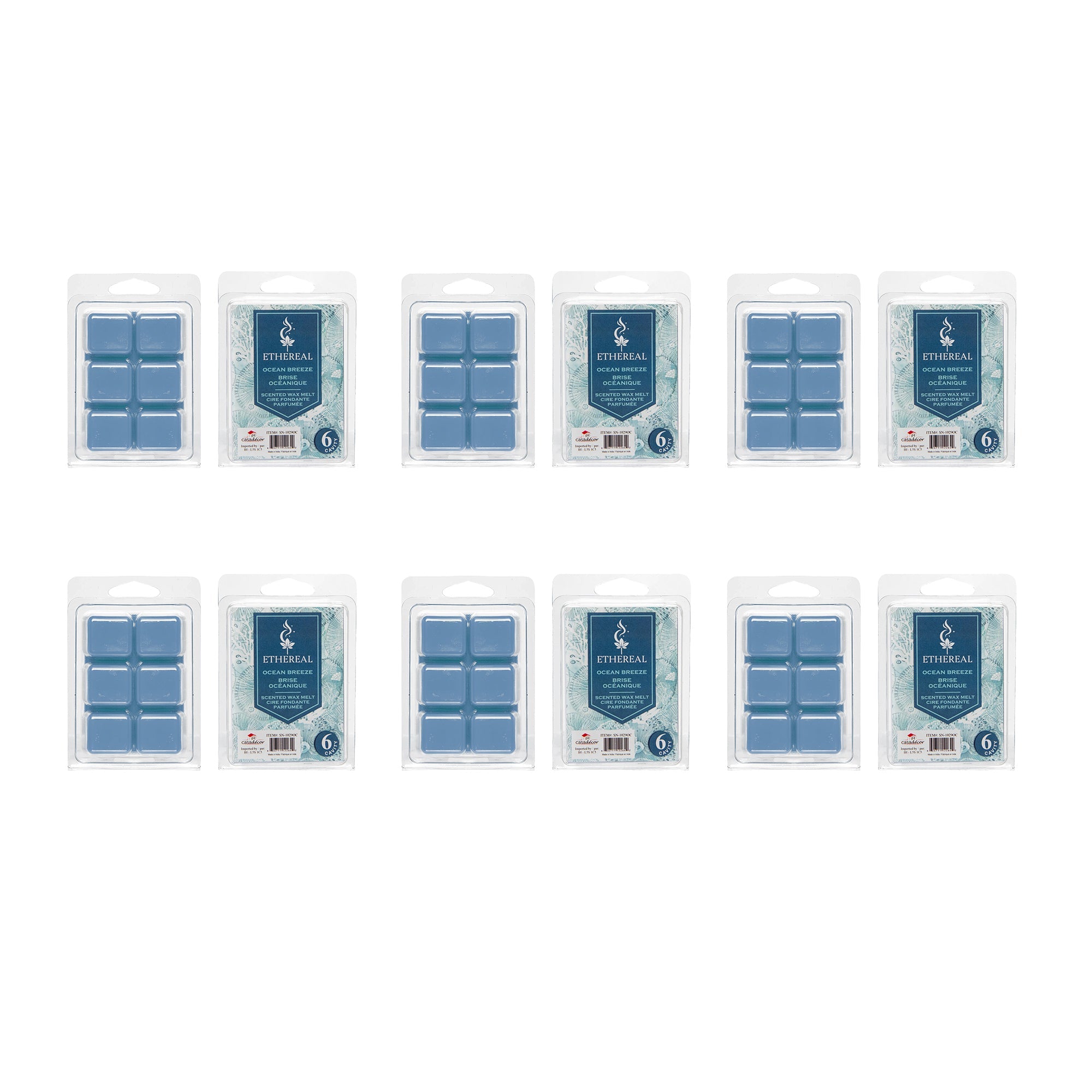 Ocean Breeze Scented Ethereal 6-Pack Wax Melt Cubes - Set of 6