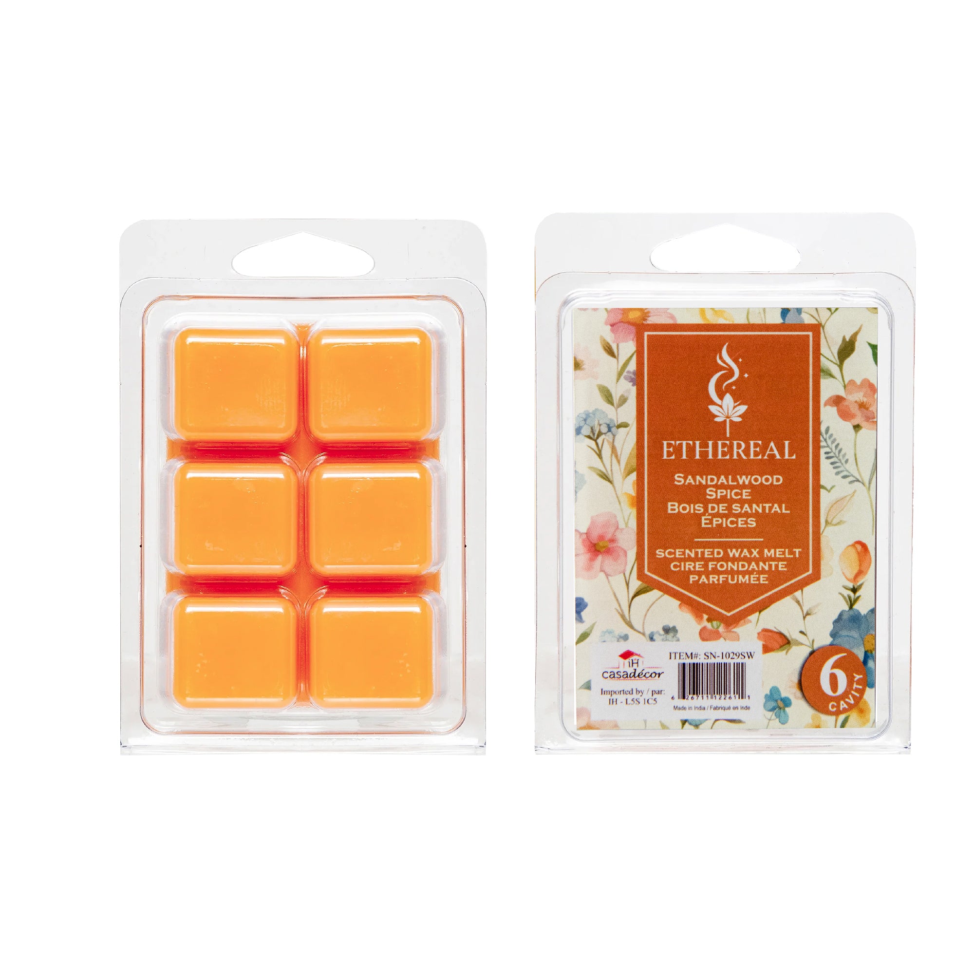 Sandalwood Scented Ethereal 6-Pack Wax Melt Cubes - Set of 6