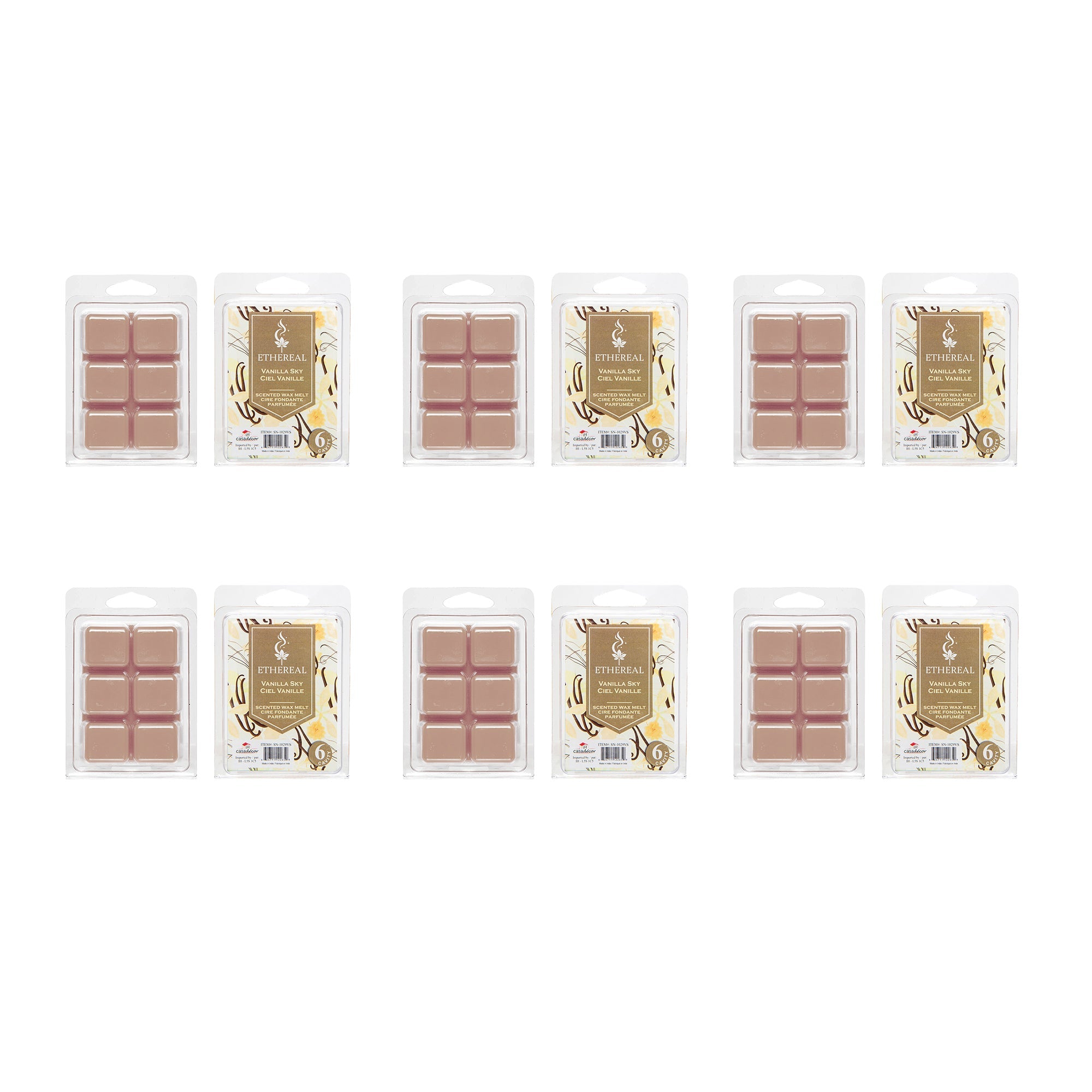 Vanilla Sky Scented Ethereal 6-Pack Wax Melt Cubes - Set of 6