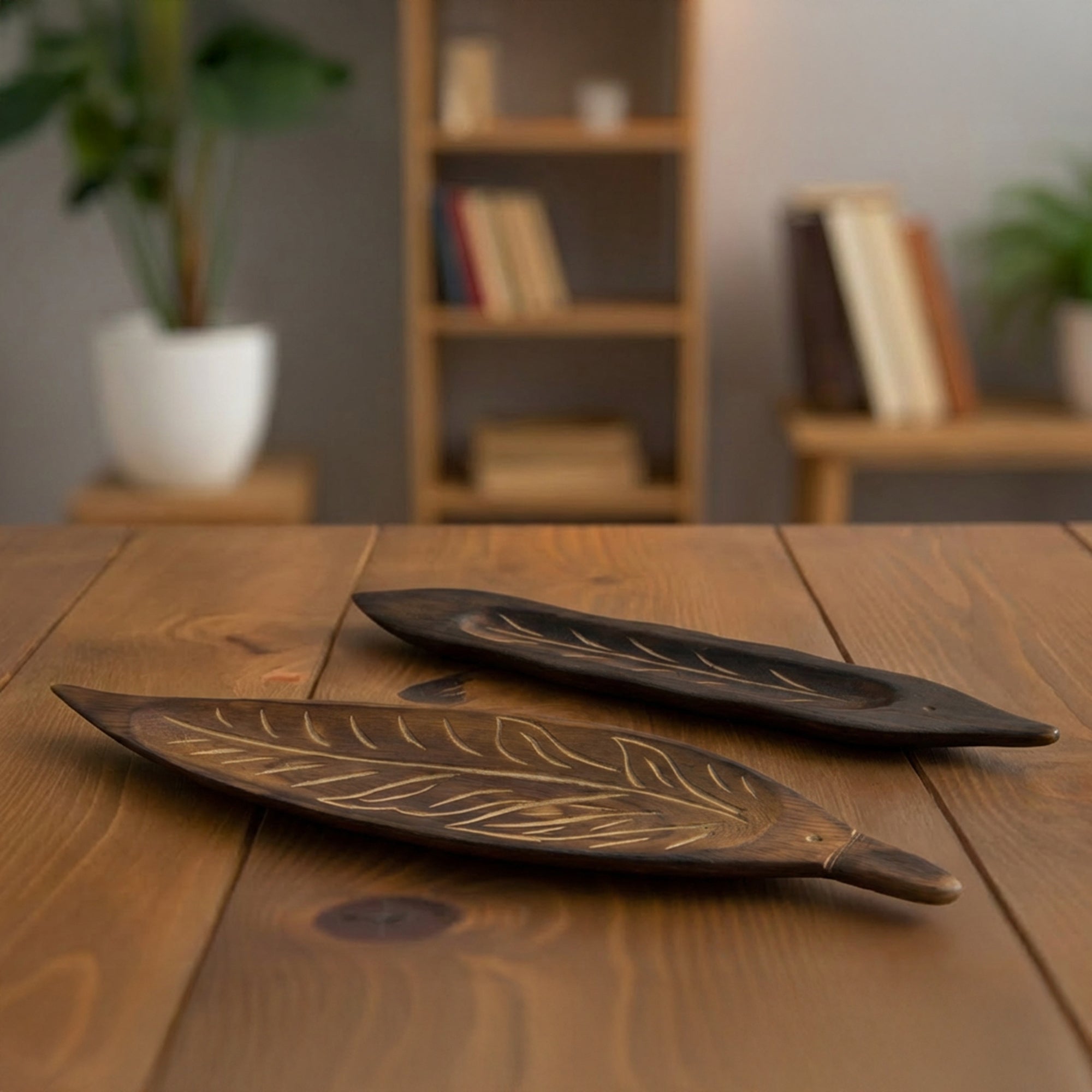 Assorted Mango Wood Incense Holders - Set of 2