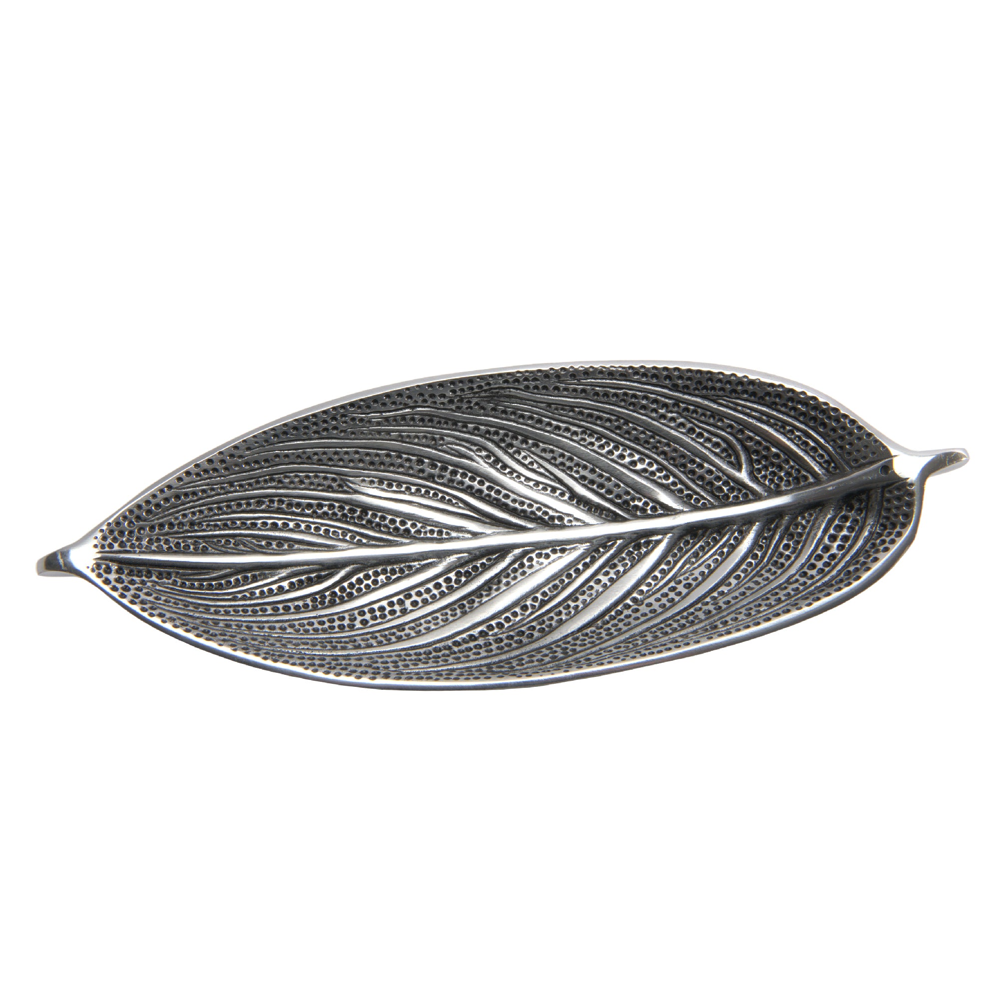 Metal Leaf-Shaped Double Incense Holder - Set of 2