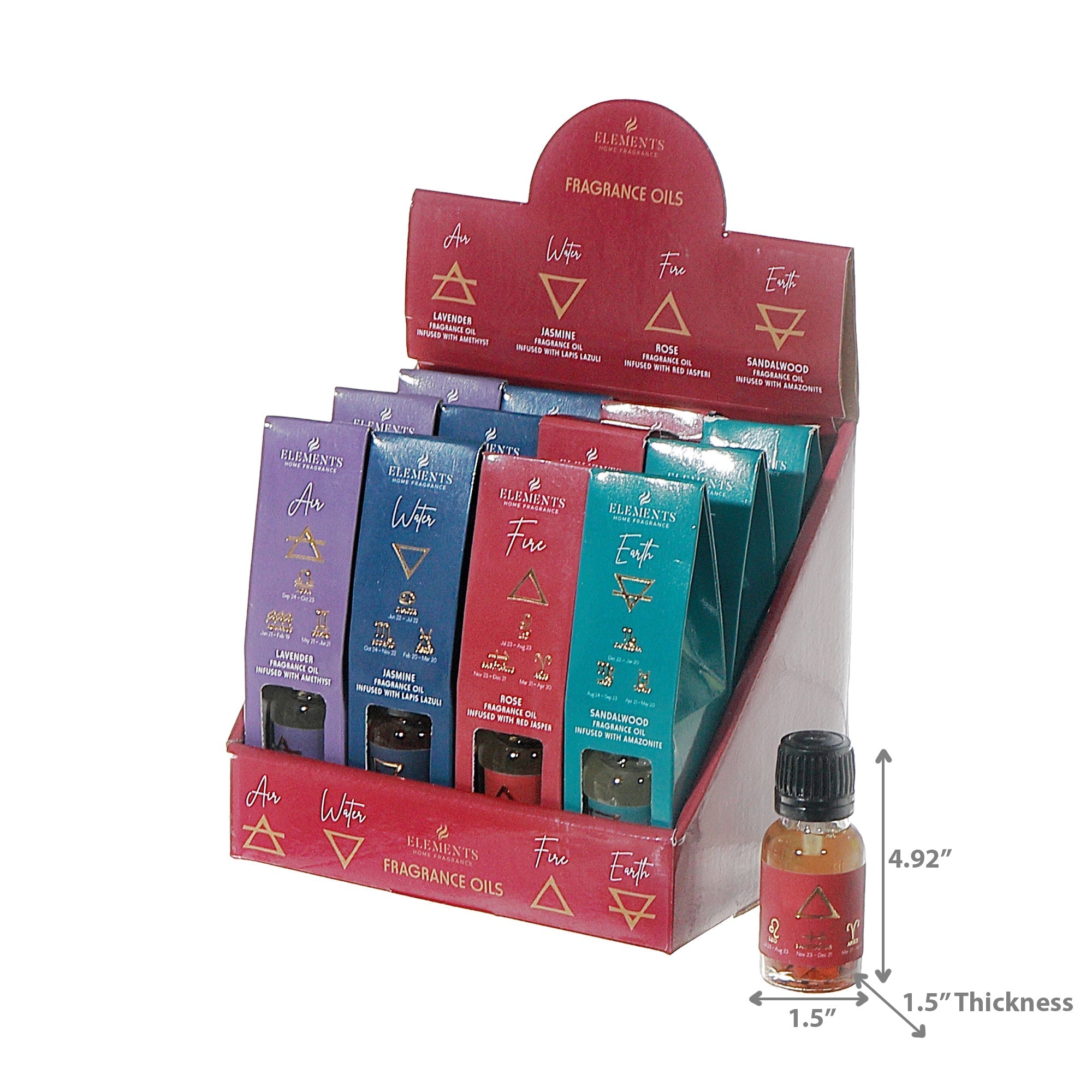 Element 15 Ml Fragrance Oil 12 Display Assorted Set Of 12, 15 Ml Fragrance Oil Set Of 12, Home Scent Diffuser Oil