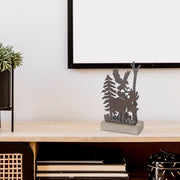 Metal And Wood Table Décor Moose Large, Large Moose Table Decor, Metal And Wood Rustic Accent, Lodge Decoration