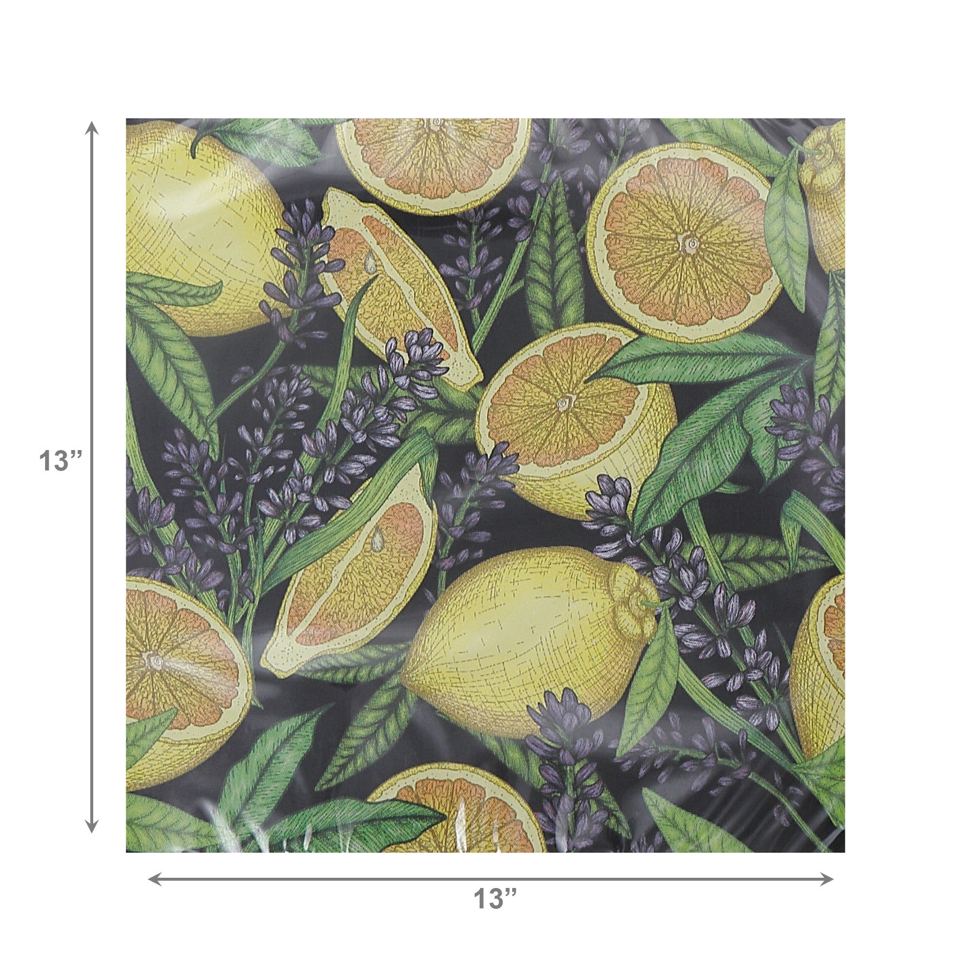 20-Pack 3-Ply Luncheon Napkins, Lemon & Lavender Design - Set of 6