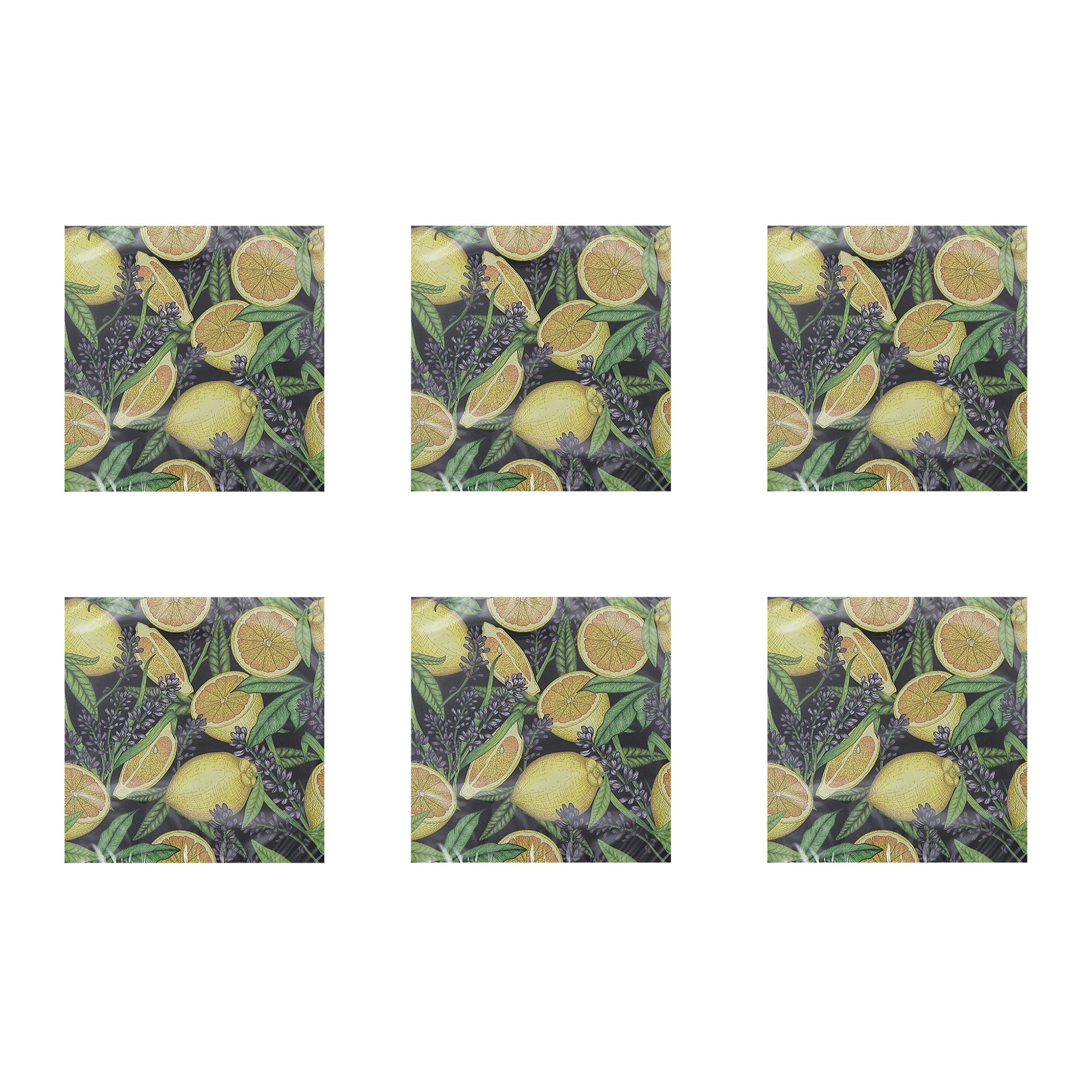 20-Pack 3-Ply Luncheon Napkins, Lemon & Lavender Design - Set of 6